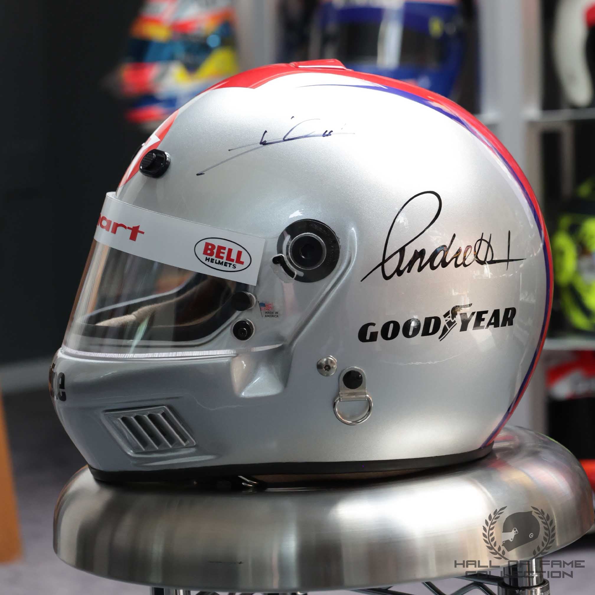 1991 Mario Andretti Signed Bell AFX1 Newman Haas Racing IndyCar Replica Helmet