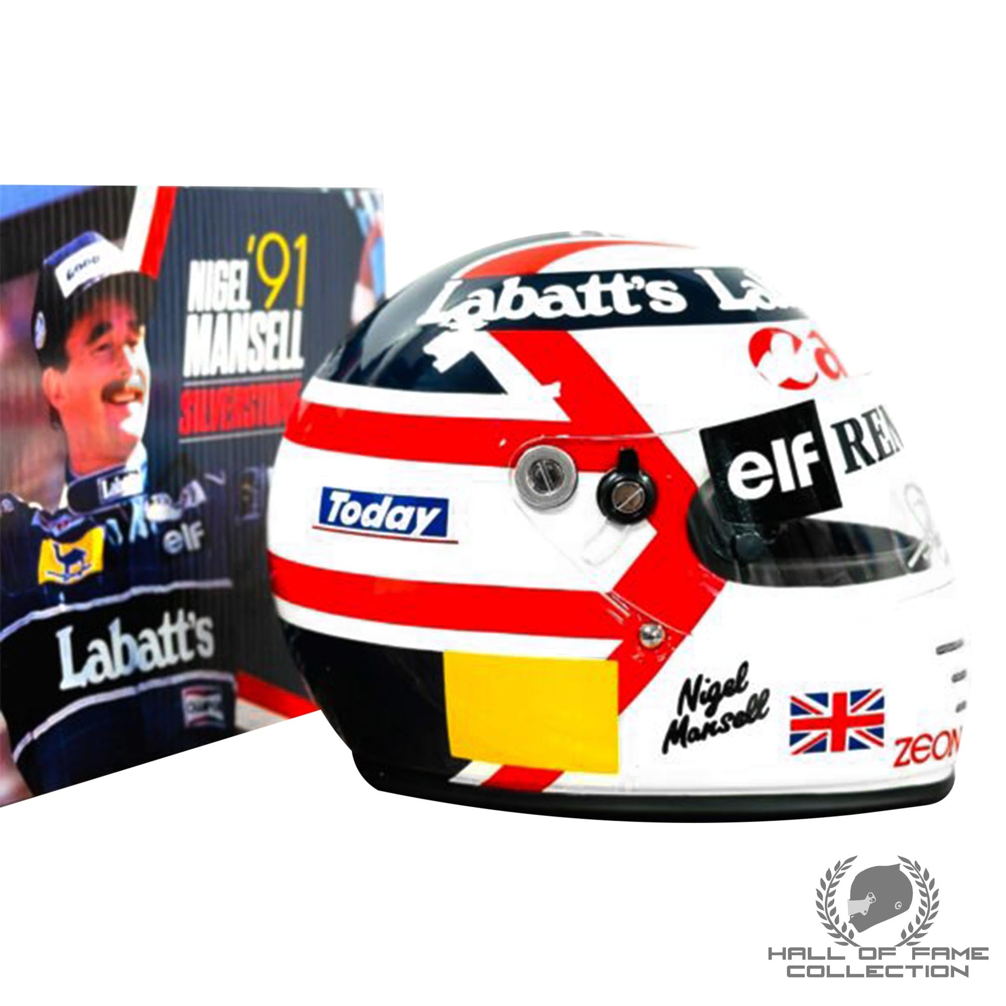 1991 Nigel Mansell Signed British GP Arai 1:2 Helmet