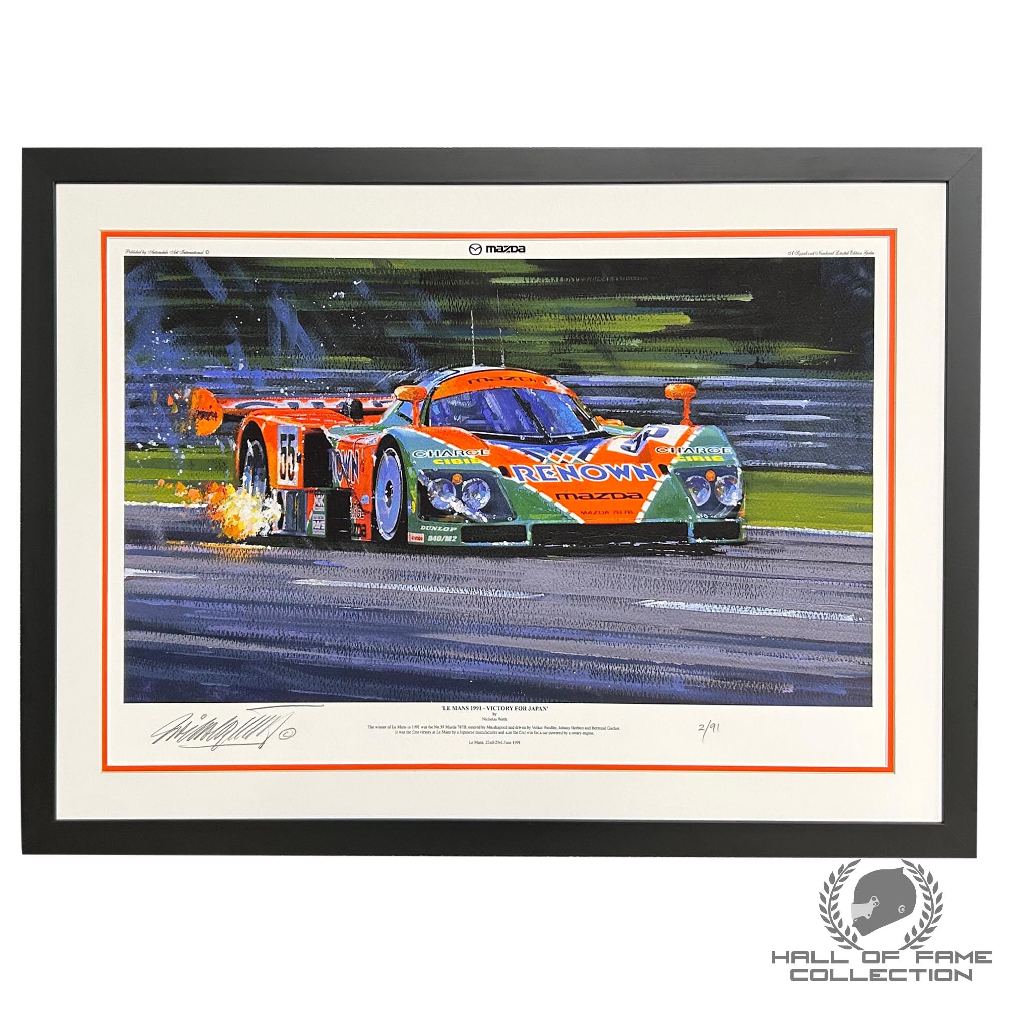 1991 ‘Le Mans - Victory for Japan’ Framed Le Mans Print By Nicholas Watts
