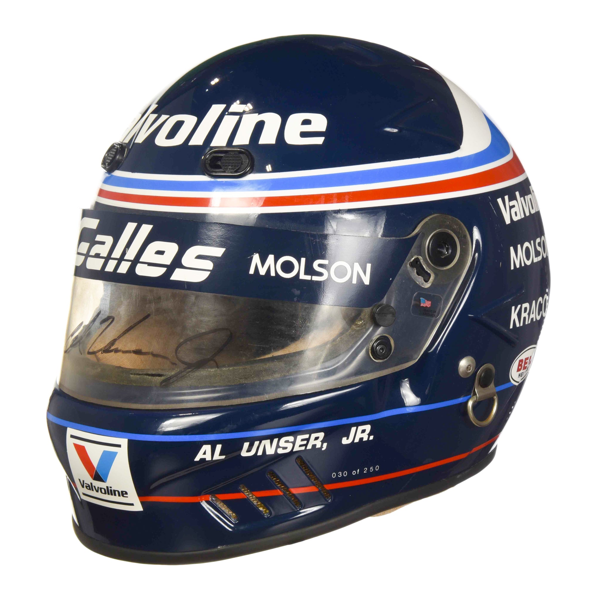 1992 Al Unser Jr. Signed 1 of 250 Replica Bell Vortex Valvoline Galles Indy 500 Helmet