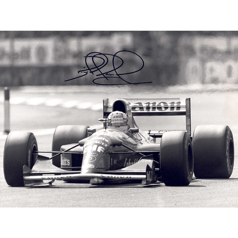 1992 Nigel Mansell Signed Silverstone GP Win 9.5 x 7 F1 Photograph