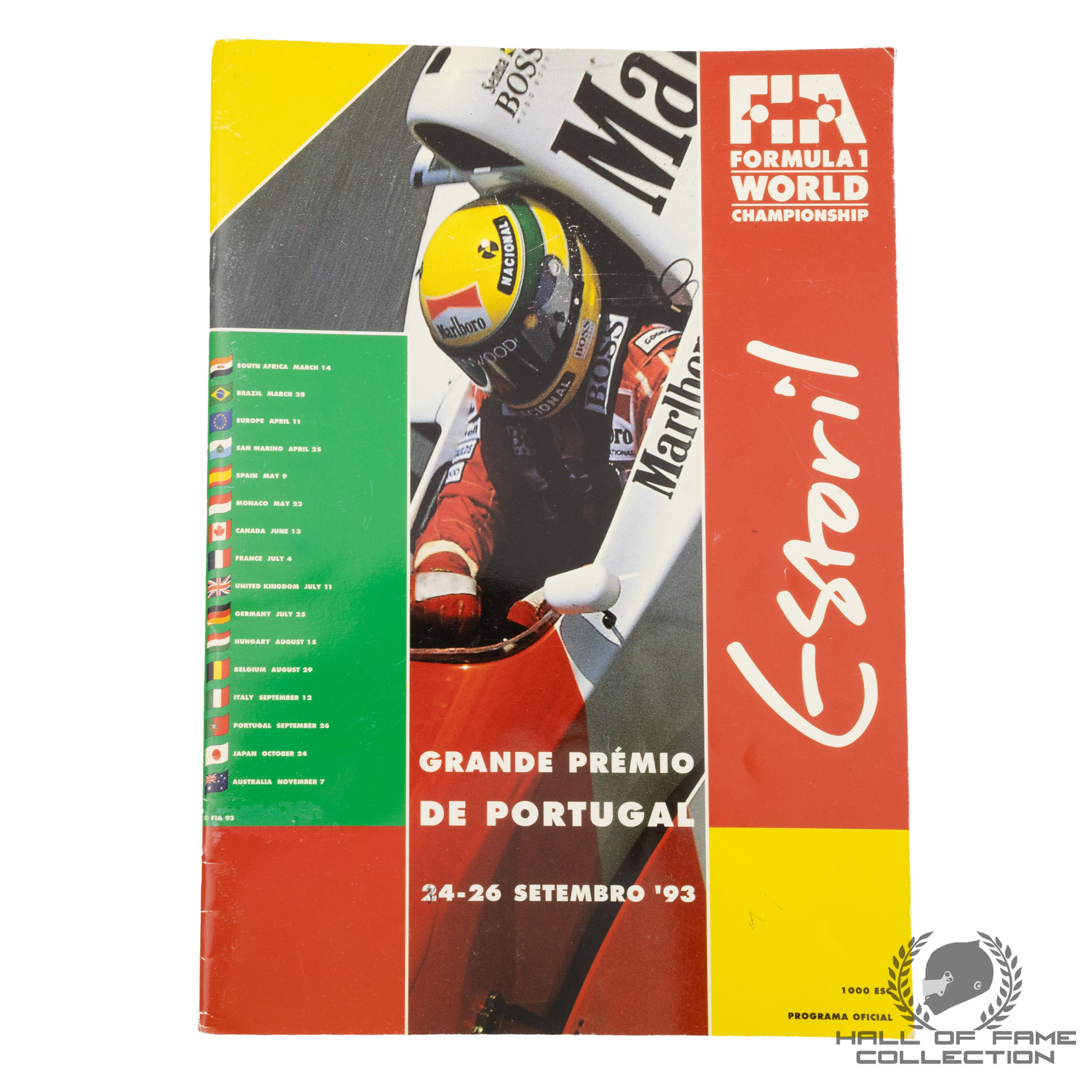 1993 Portuguese F1 Programme Signed By Schumacher, Berger, Hill and Alesi