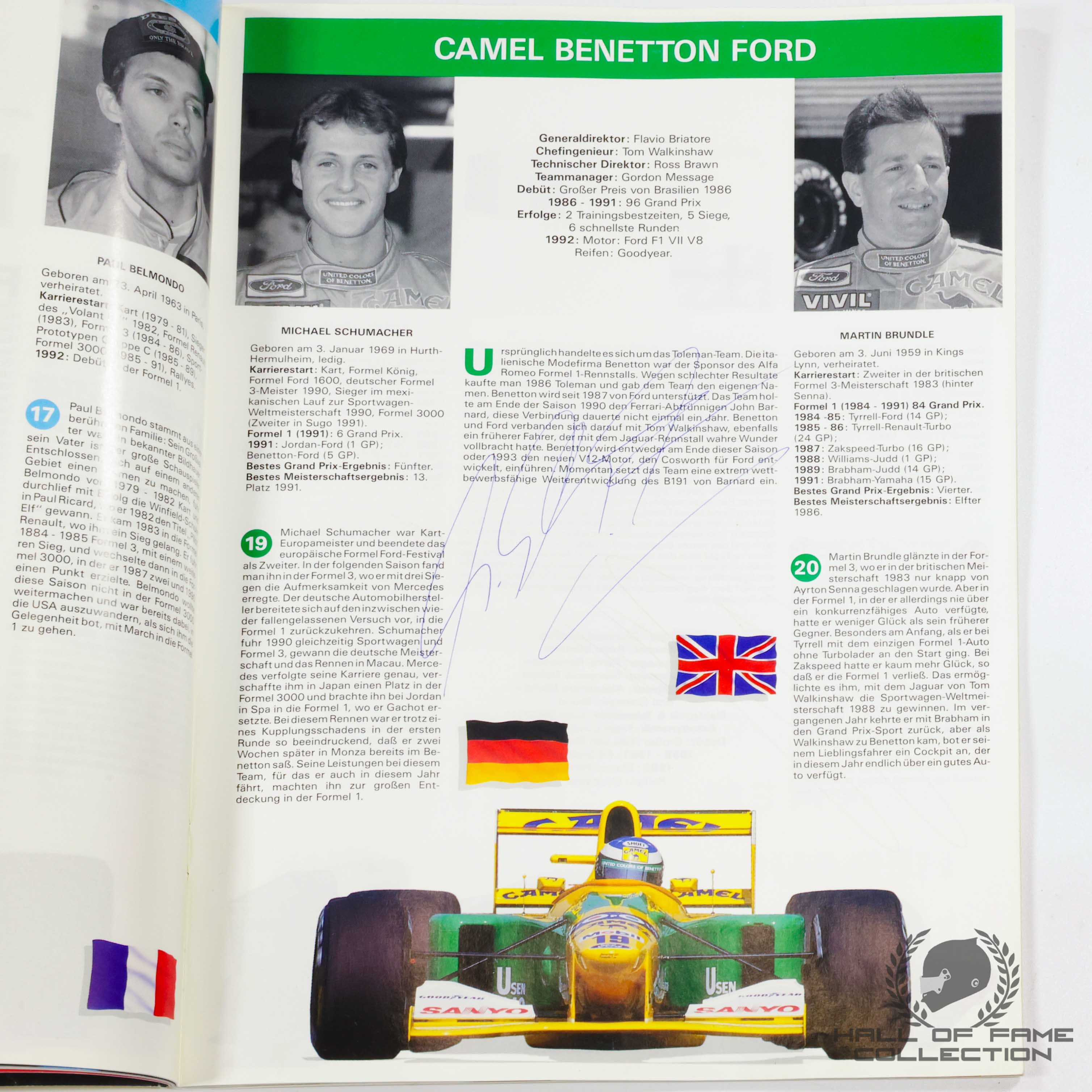 F1 GRAND PRIX 1992 3枚組 1992 Multi Signed German Grand Prix F1 Program