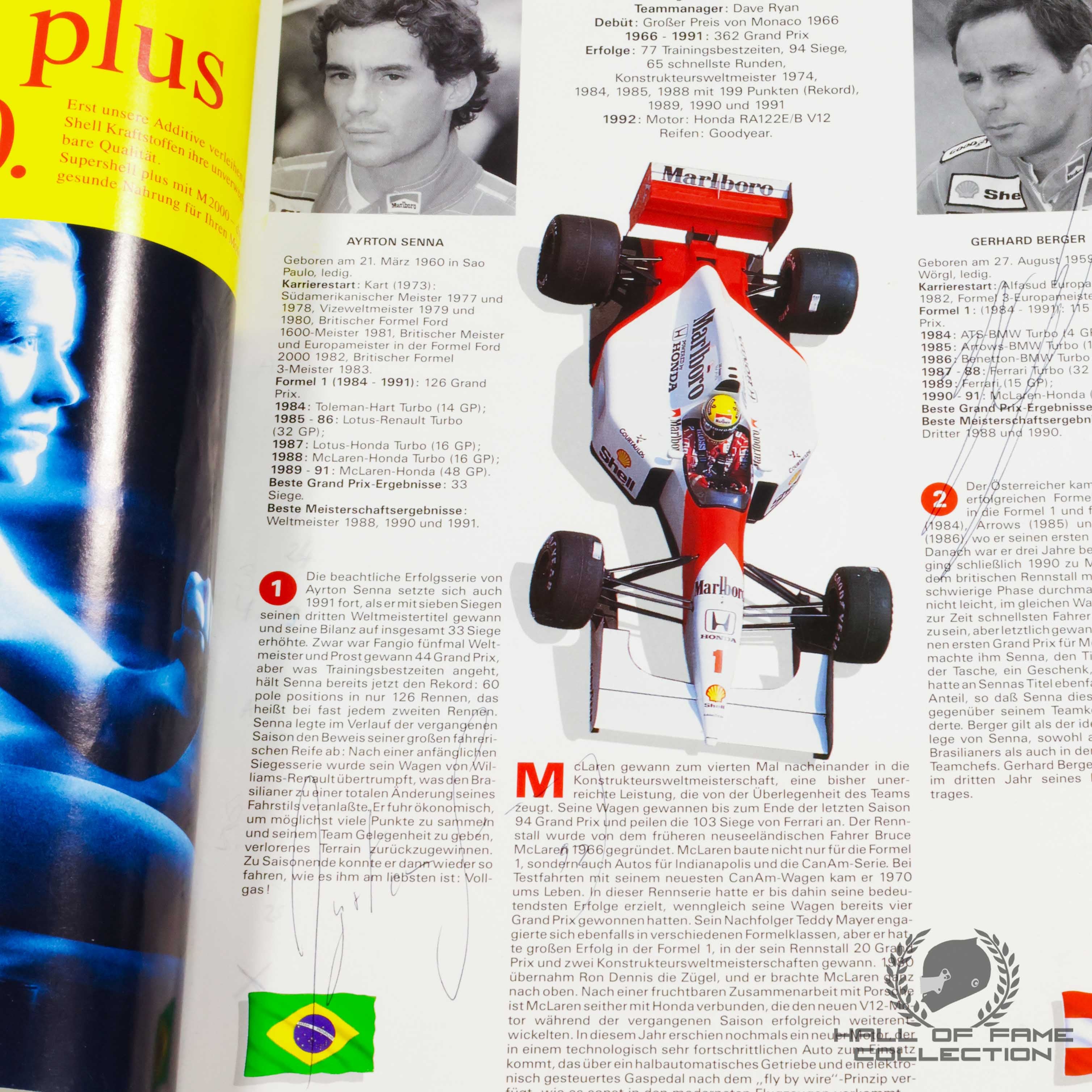 1992 Multi Signed German Grand Prix F1 Program