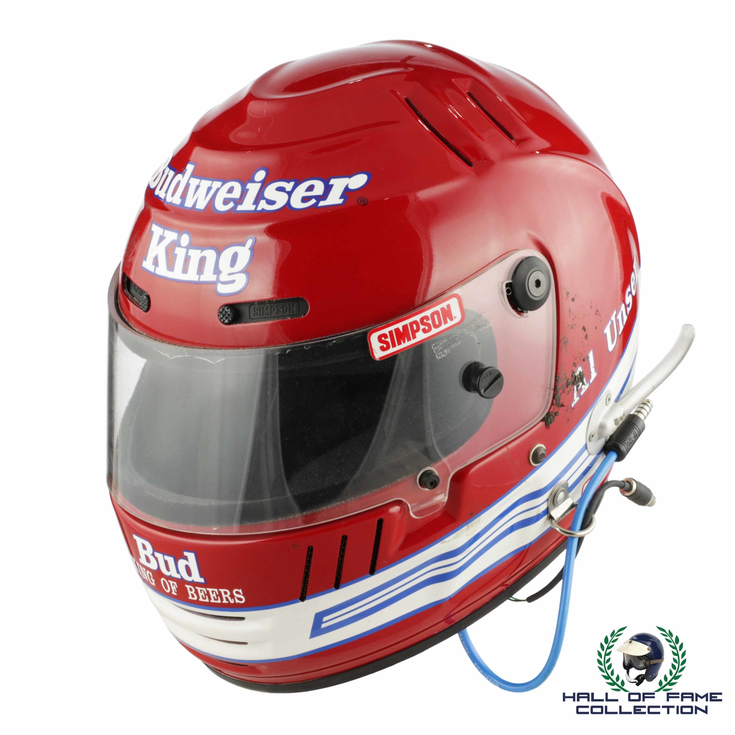 1993 Al Unser Indy 500 Used Budweiser King Racing IndyCar Helmet