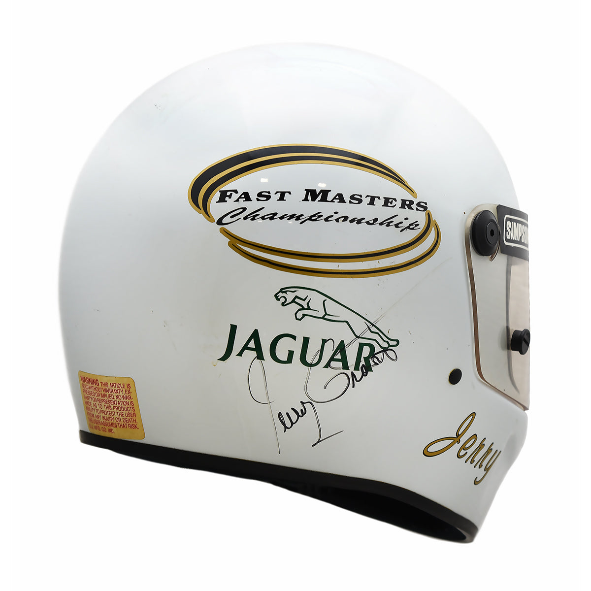 1993 Jerry Grant Signed Race Used Jaguar Fast Masters Helmet