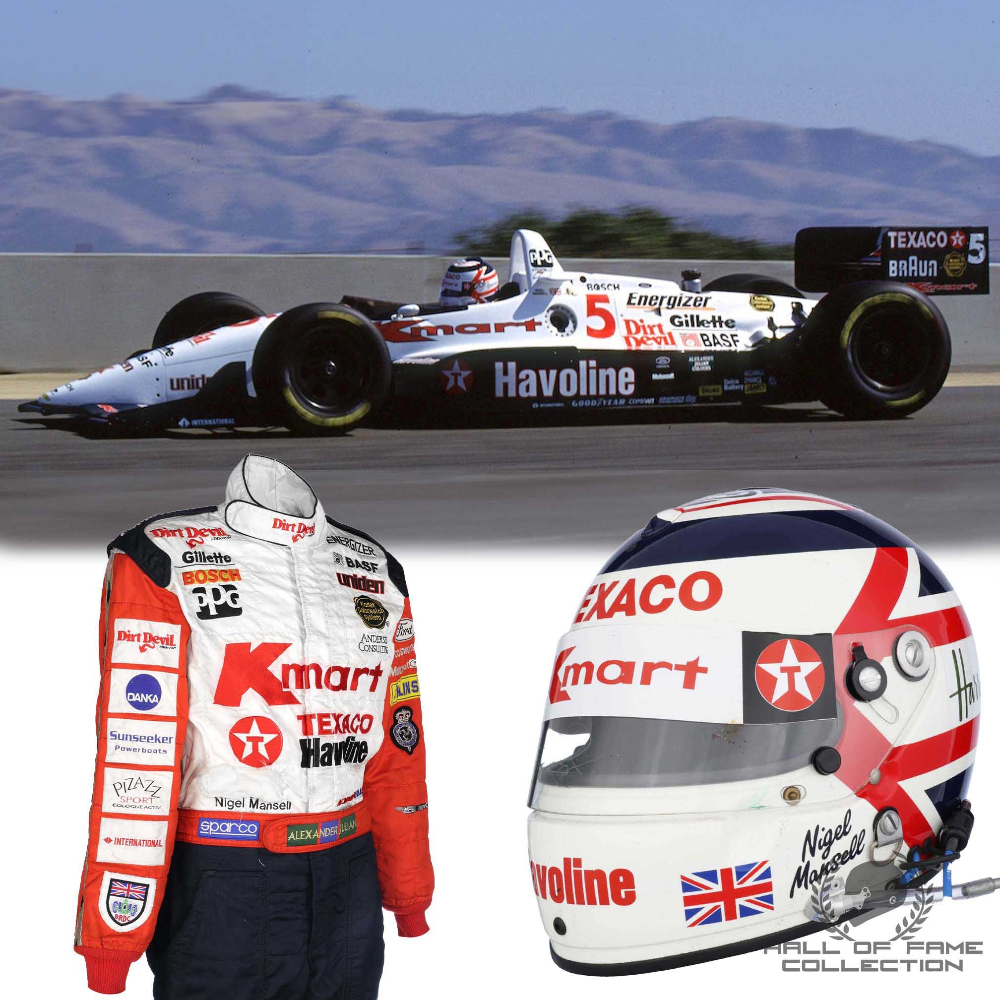 1993 Nigel Mansell Signed Race Used Newman Haas Racing IndyCar Helmet & Suit