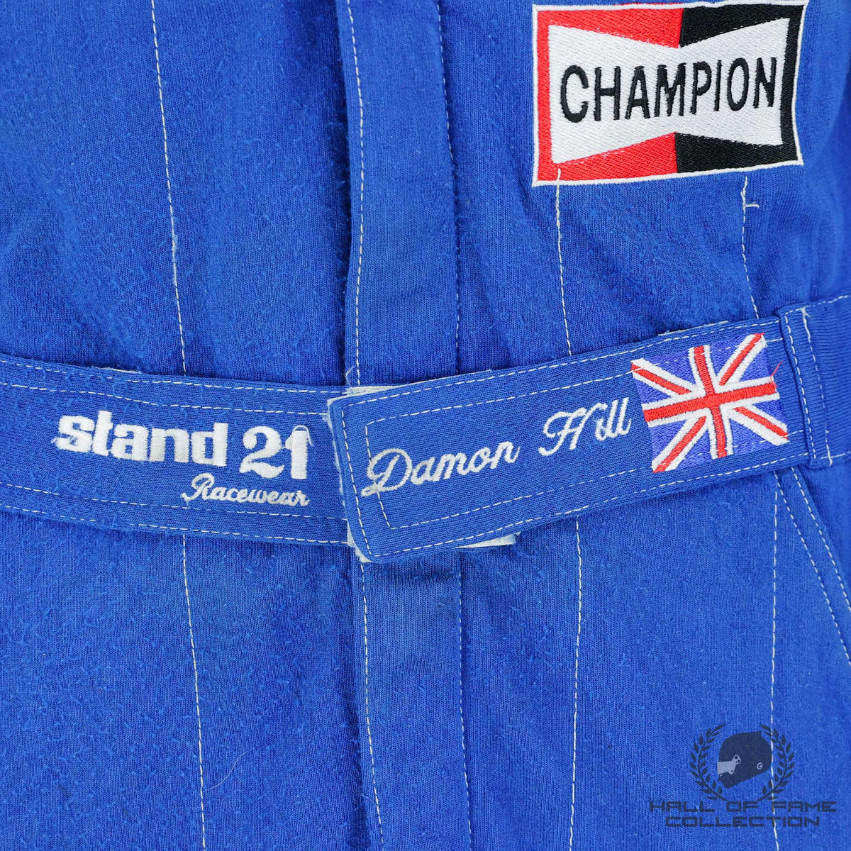 1993 Damon Hill Signed Rookie Year Worn Canon Williams Renault F1 Suit