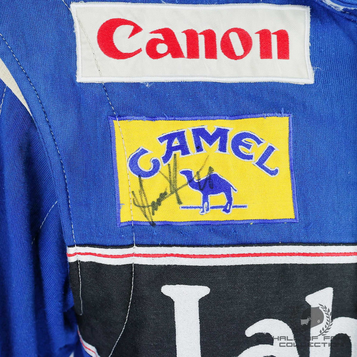 1993 Damon Hill Signed Rookie Year Worn Canon Williams Renault F1 Suit
