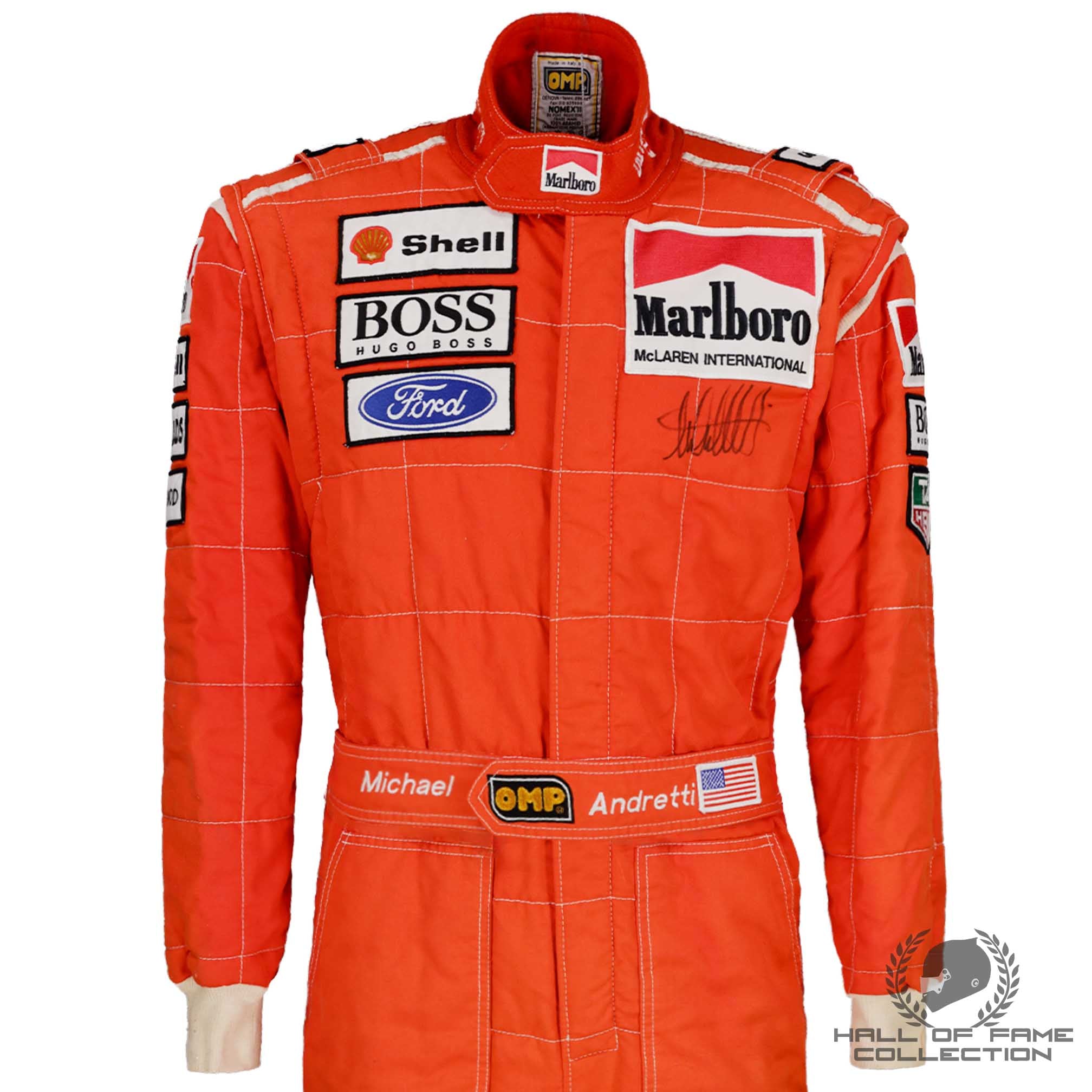 1993 Michael Andretti Signed Italian GP 'Only F1 Podium' Race Used Mclaren F1 Suit