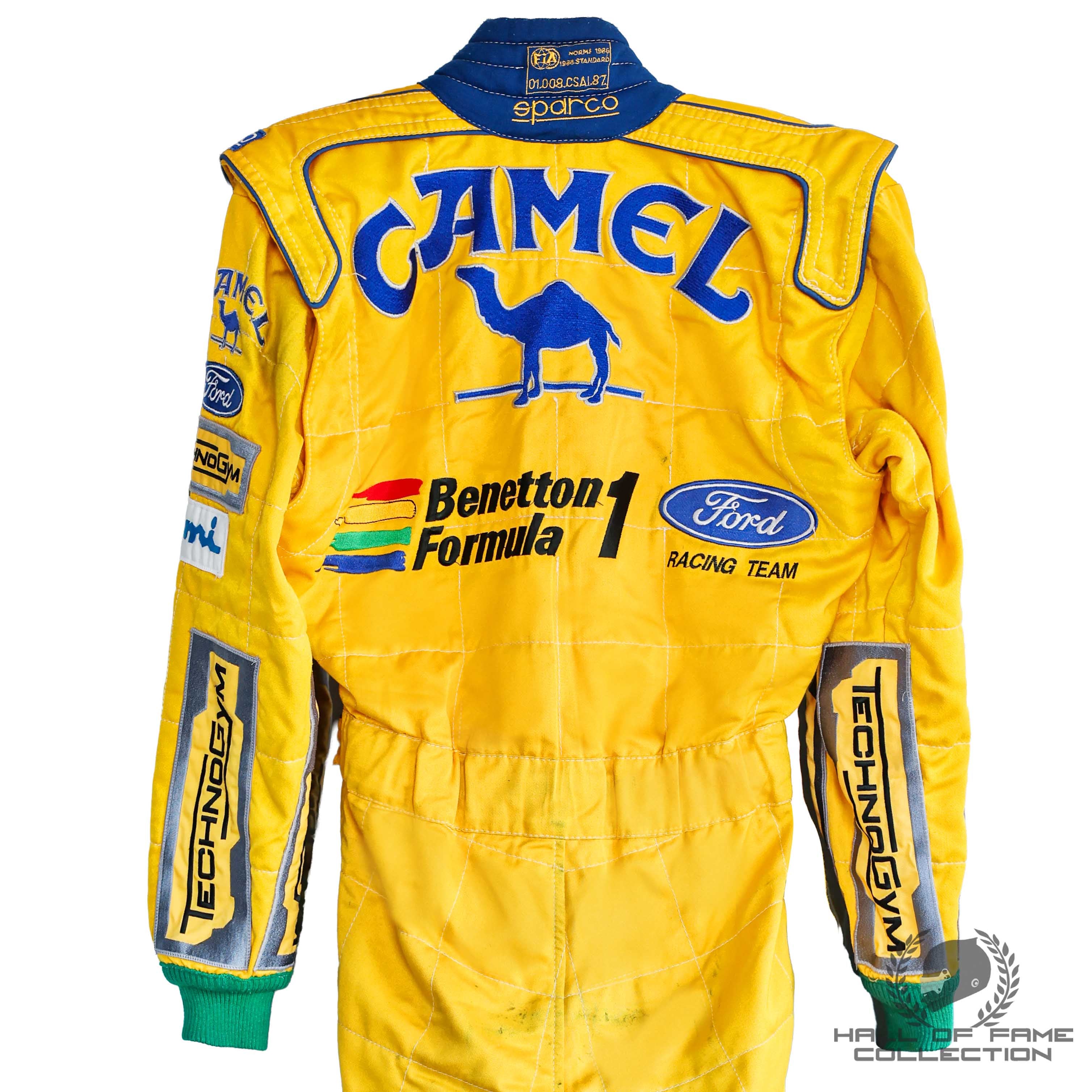 1993 Michael Schumacher Monaco GP Race Used Camel Benetton Ford F1 Suit