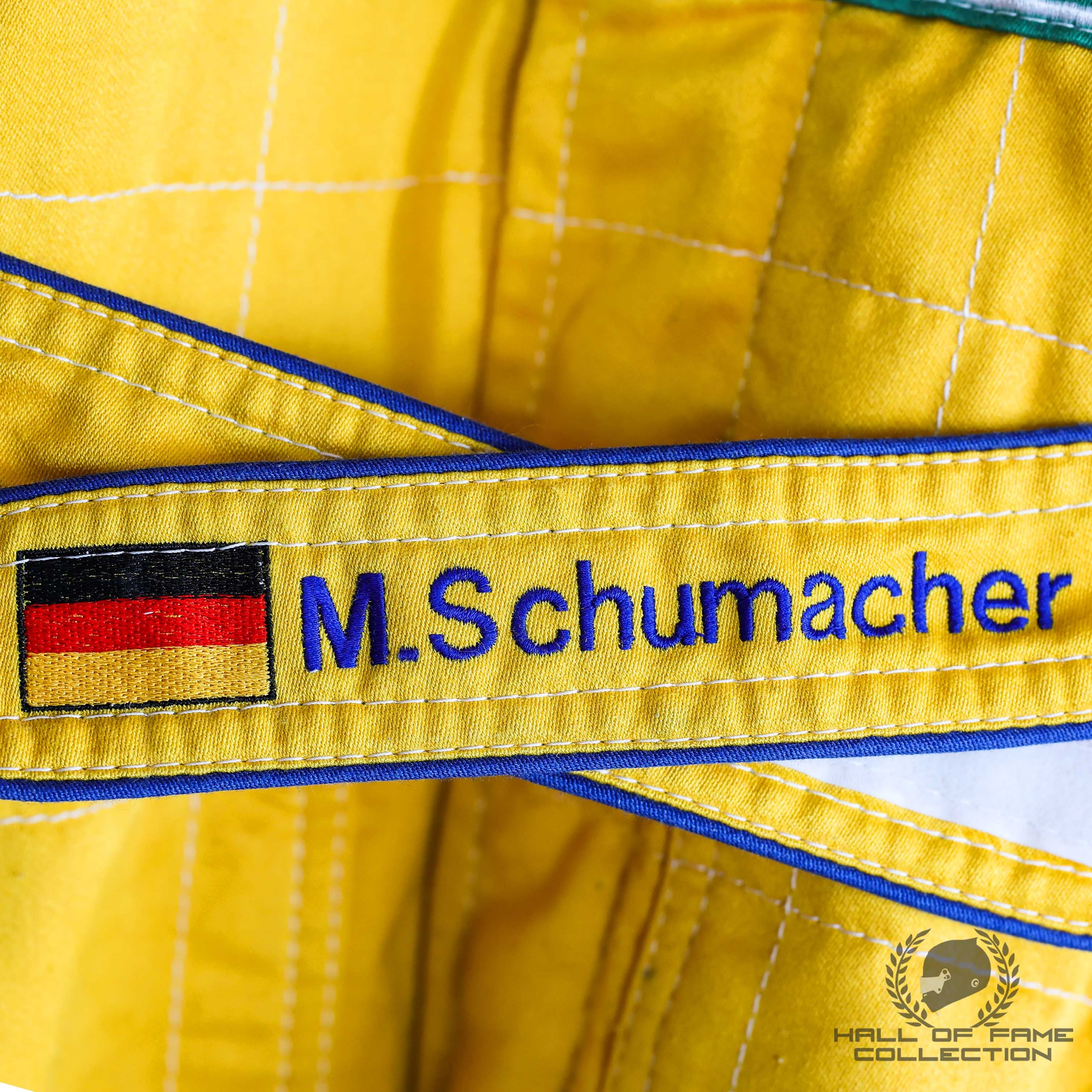 1993 Michael Schumacher Monaco GP Race Used Camel Benetton Ford F1 Suit