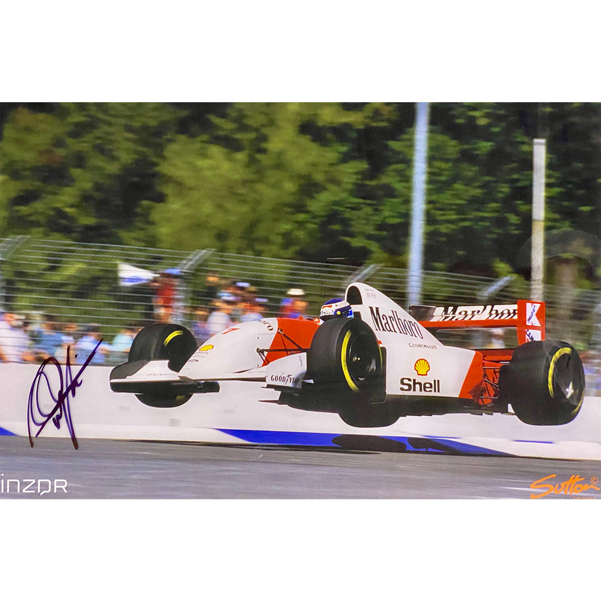 1993 Mika Häkkinen ‘Flying Finn’ Signed Sutton Images Photograph