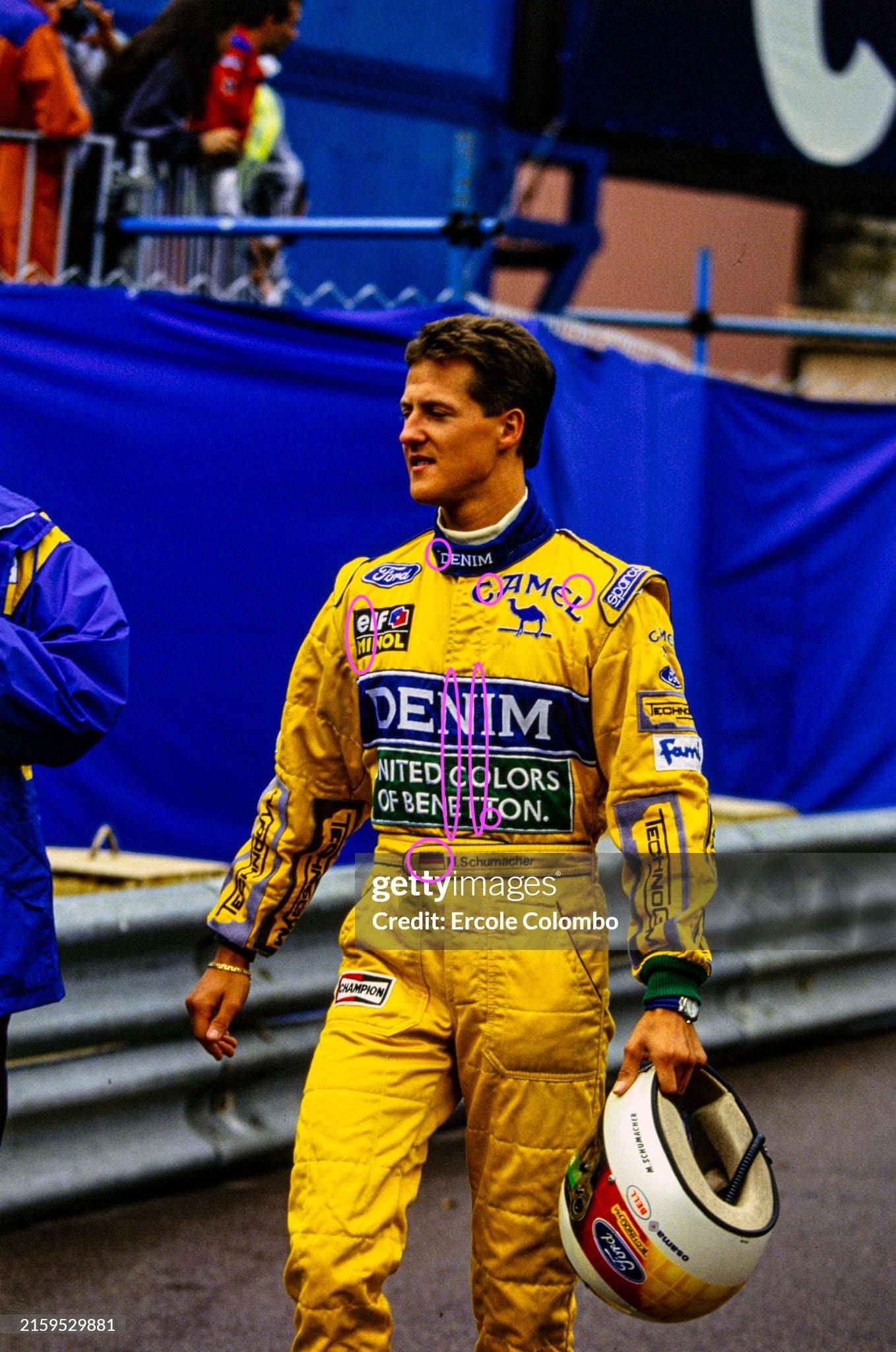 1993 Michael Schumacher Monaco GP Race Used Camel Benetton Ford F1 Suit