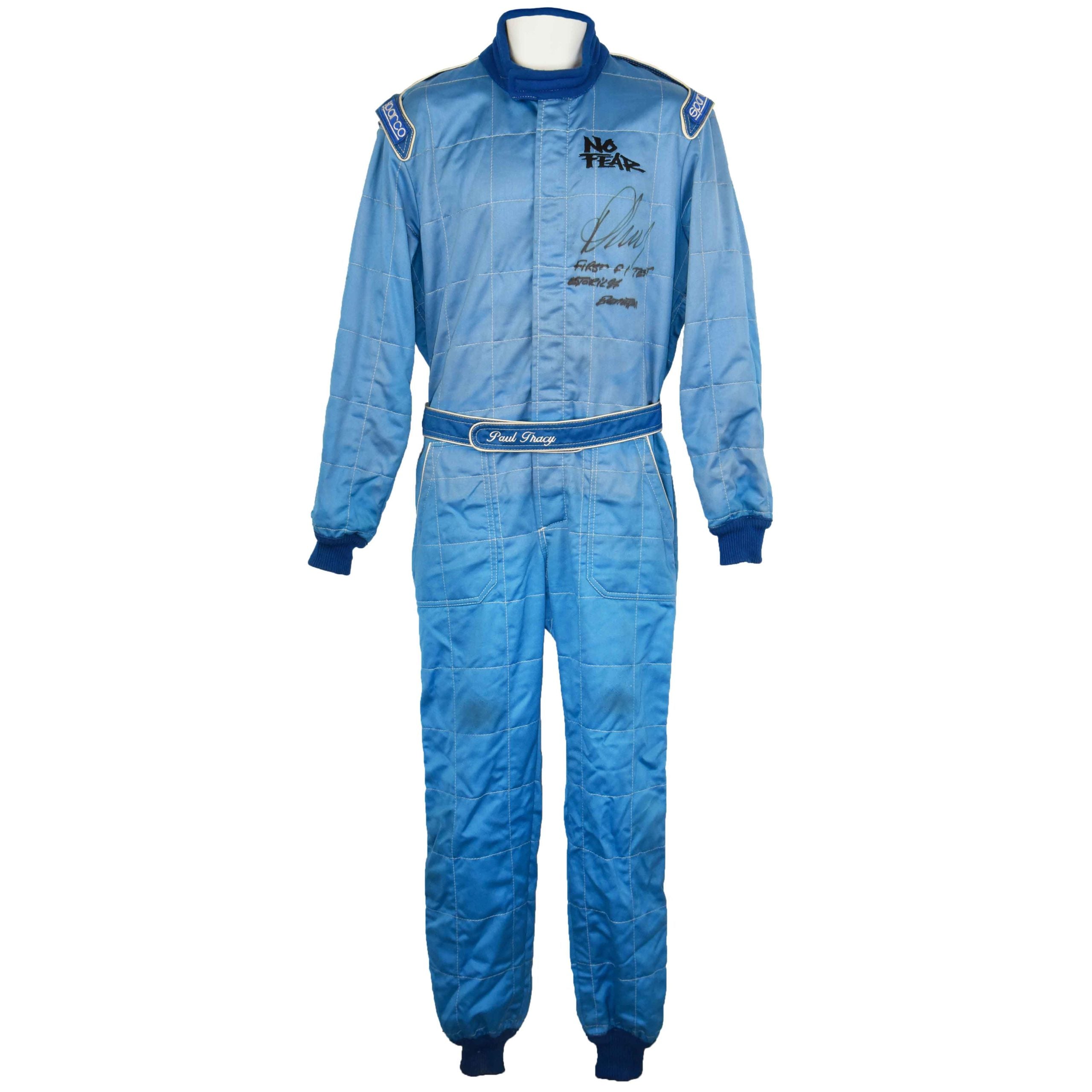 1994 Paul Tracy Signed Test Used Benetton Formula 1 Suit