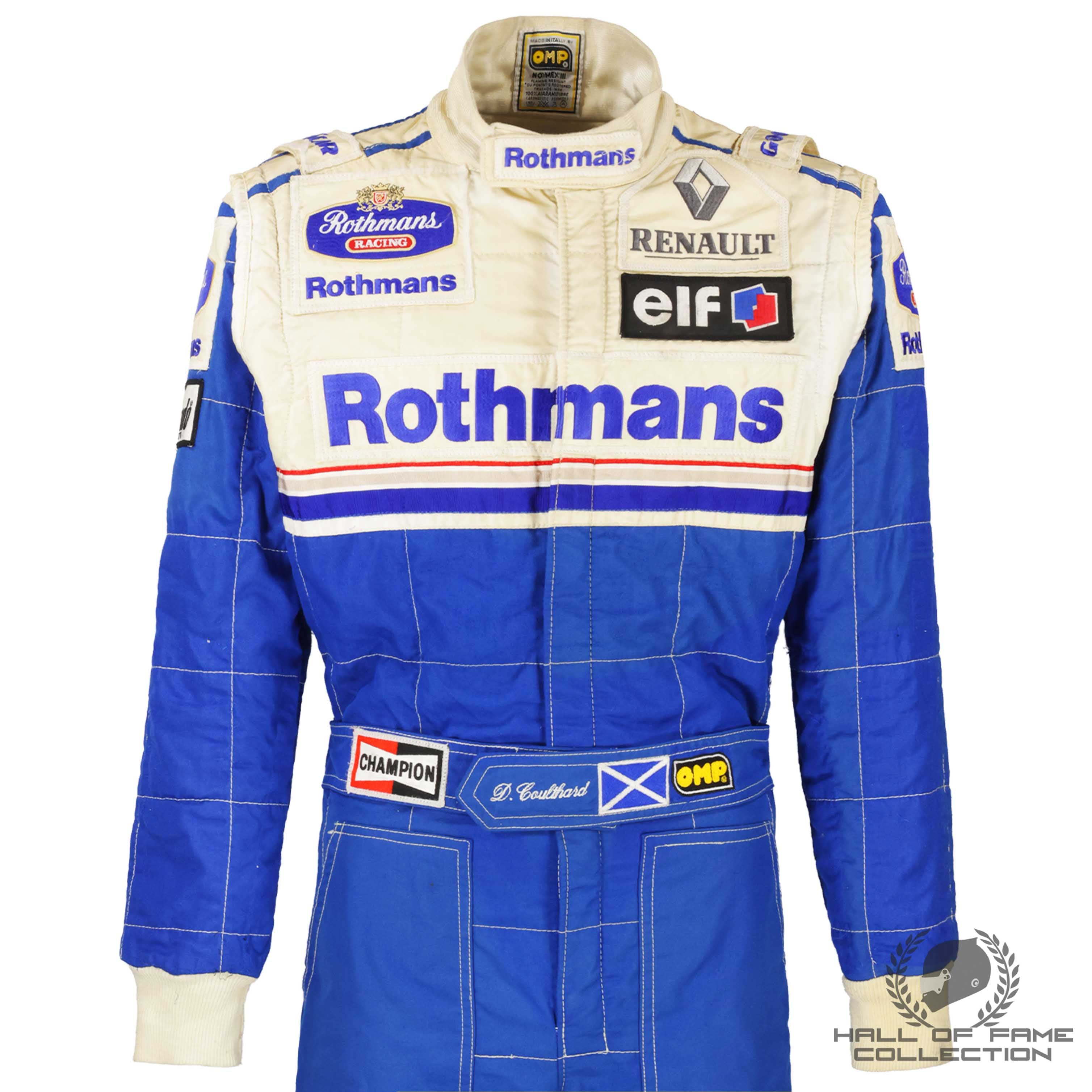 1994 David Coulthard Rookie Season Used Williams Renault F1 Suit