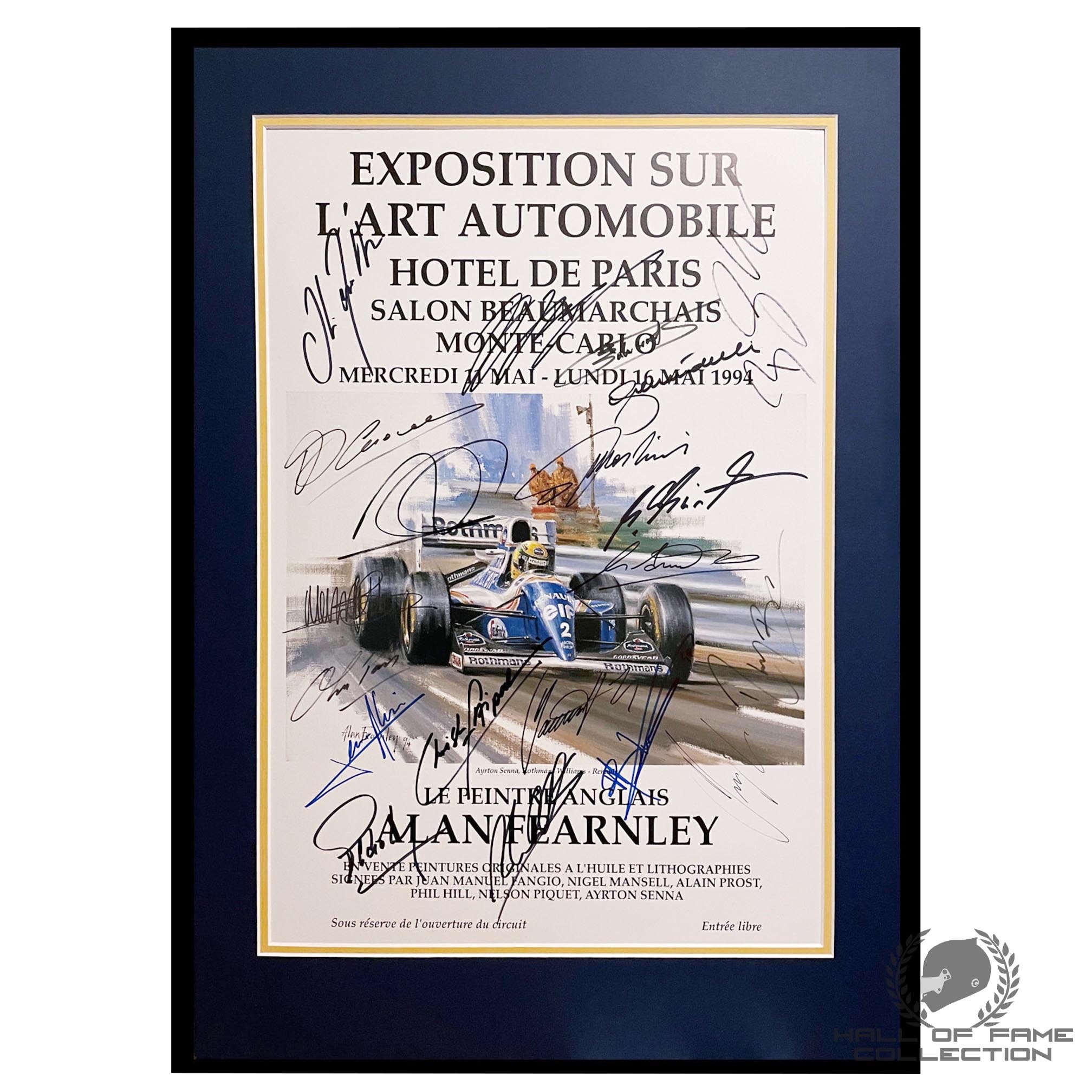 1994 Hotel de Paris, Monte Carlo Multi-Signed Framed Poster