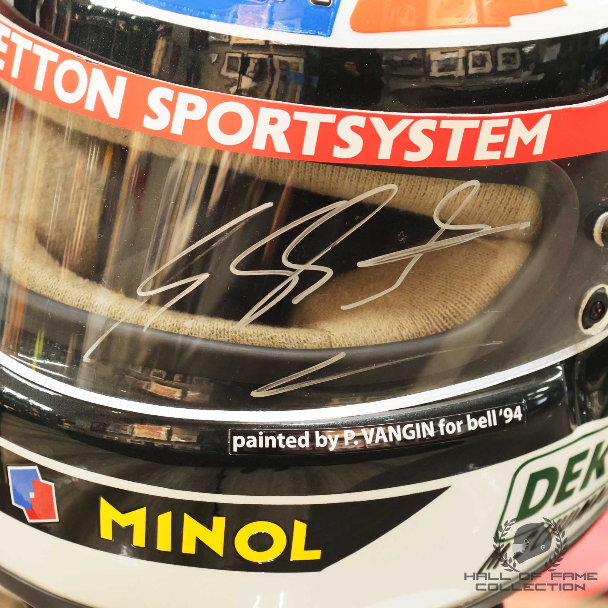1994 Michael Schumacher Signed Replica 1st World Championship Benetton F1 Helmet