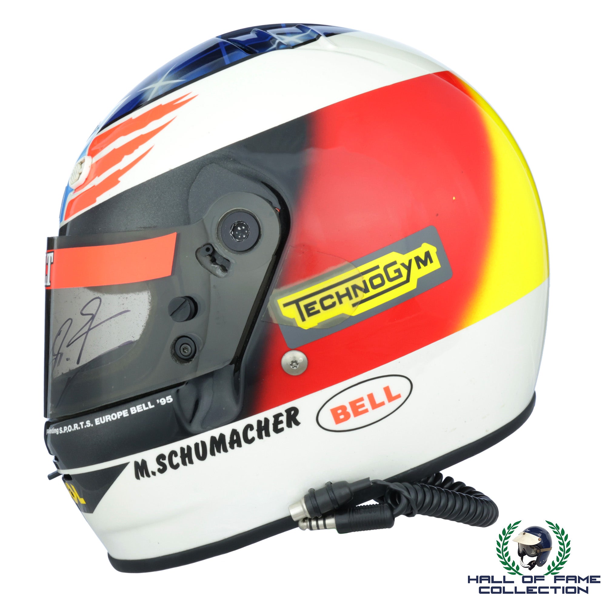 1995 Michael Schumacher Signed British GP Used Benetton Renault "Second World Championship" F1 Helmet