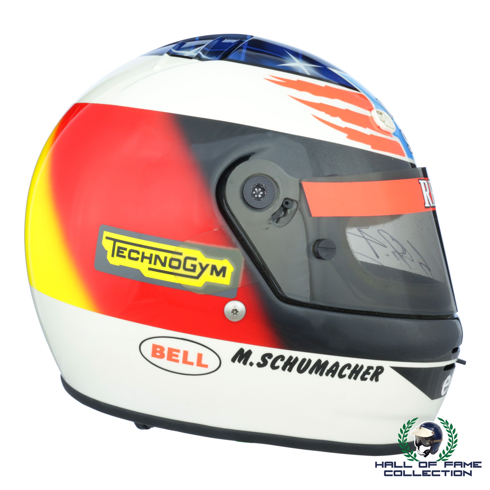 1995 Michael Schumacher Signed British GP Used Benetton Renault "Second World Championship" F1 Helmet