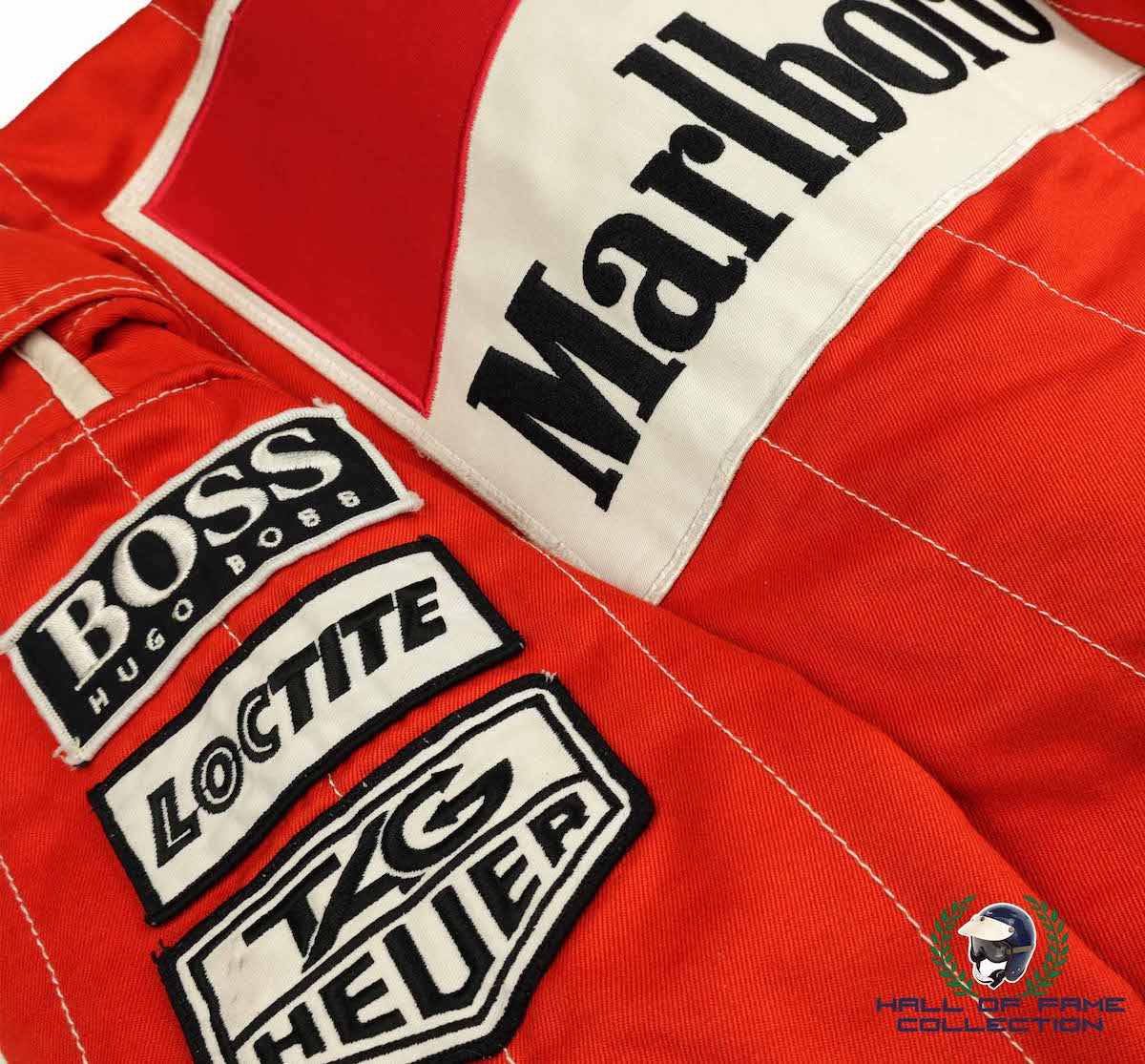 1995 Mika Hakkinen / David Coulthard Signed Mechanics Used McLaren F1 Suit