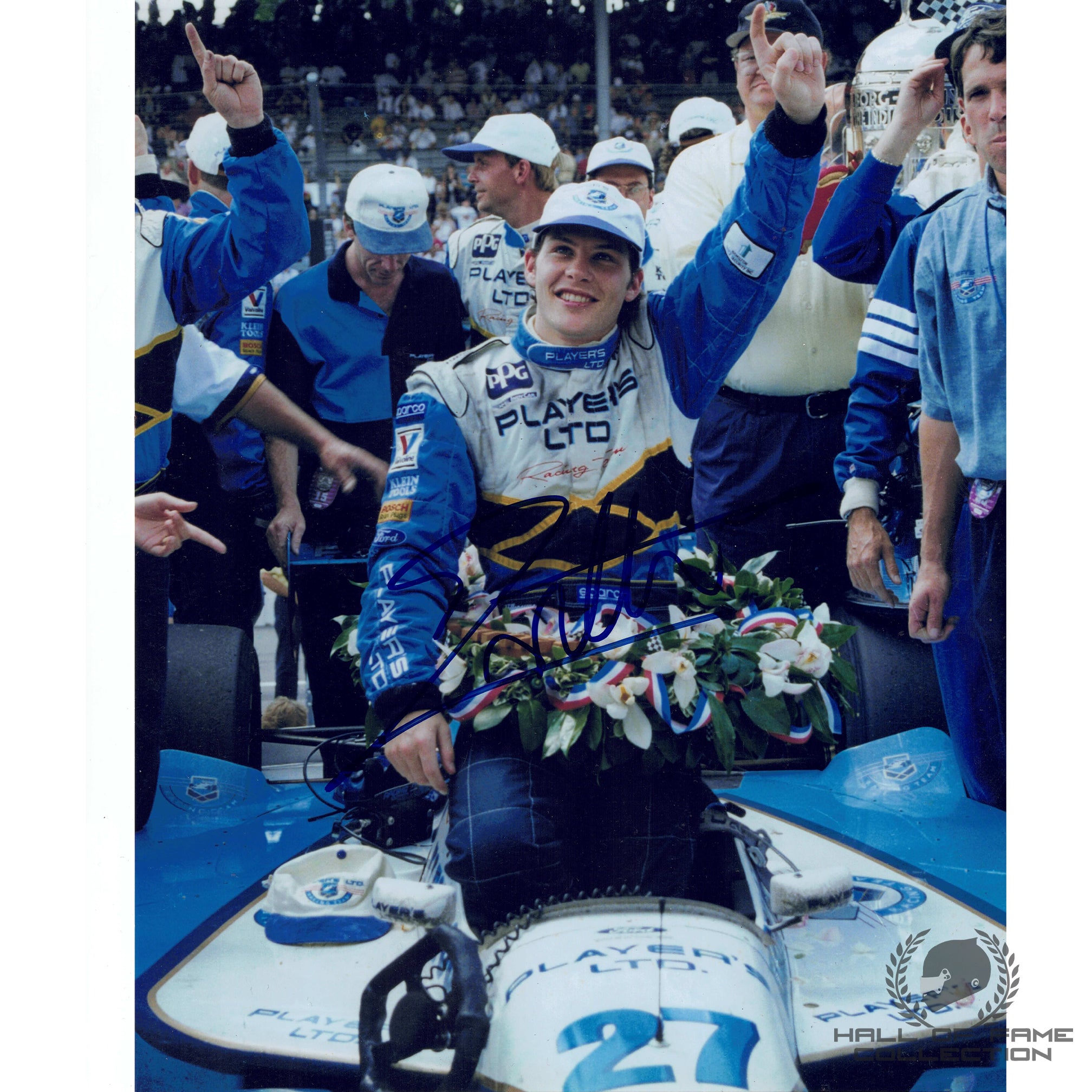 1995 Jacques Villeneuve Signed Indy500 Win 8x10 Photo