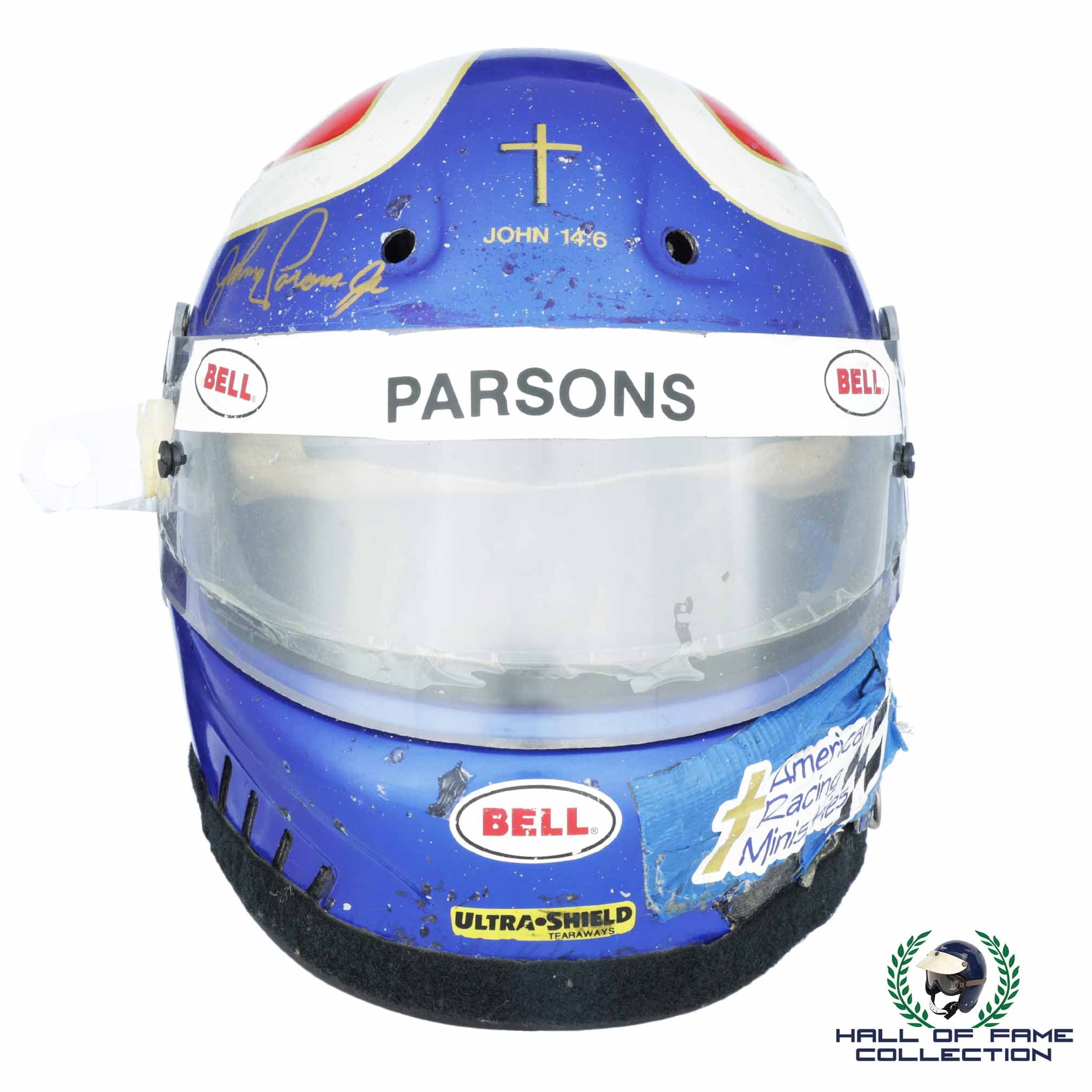 1995/96 Johnny Parsons Signed Race Used IndyCar and Midget Racing Helmet