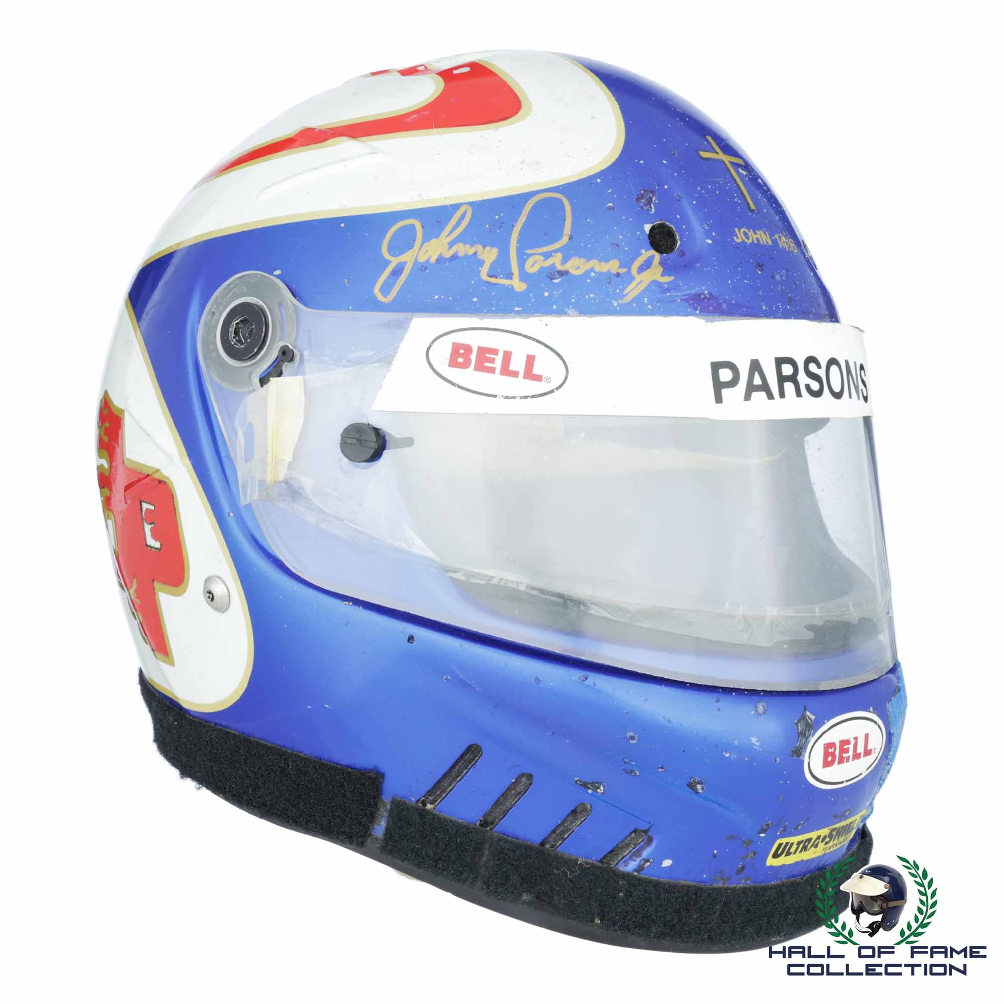 1995/96 Johnny Parsons Signed Race Used IndyCar and Midget Racing Helmet