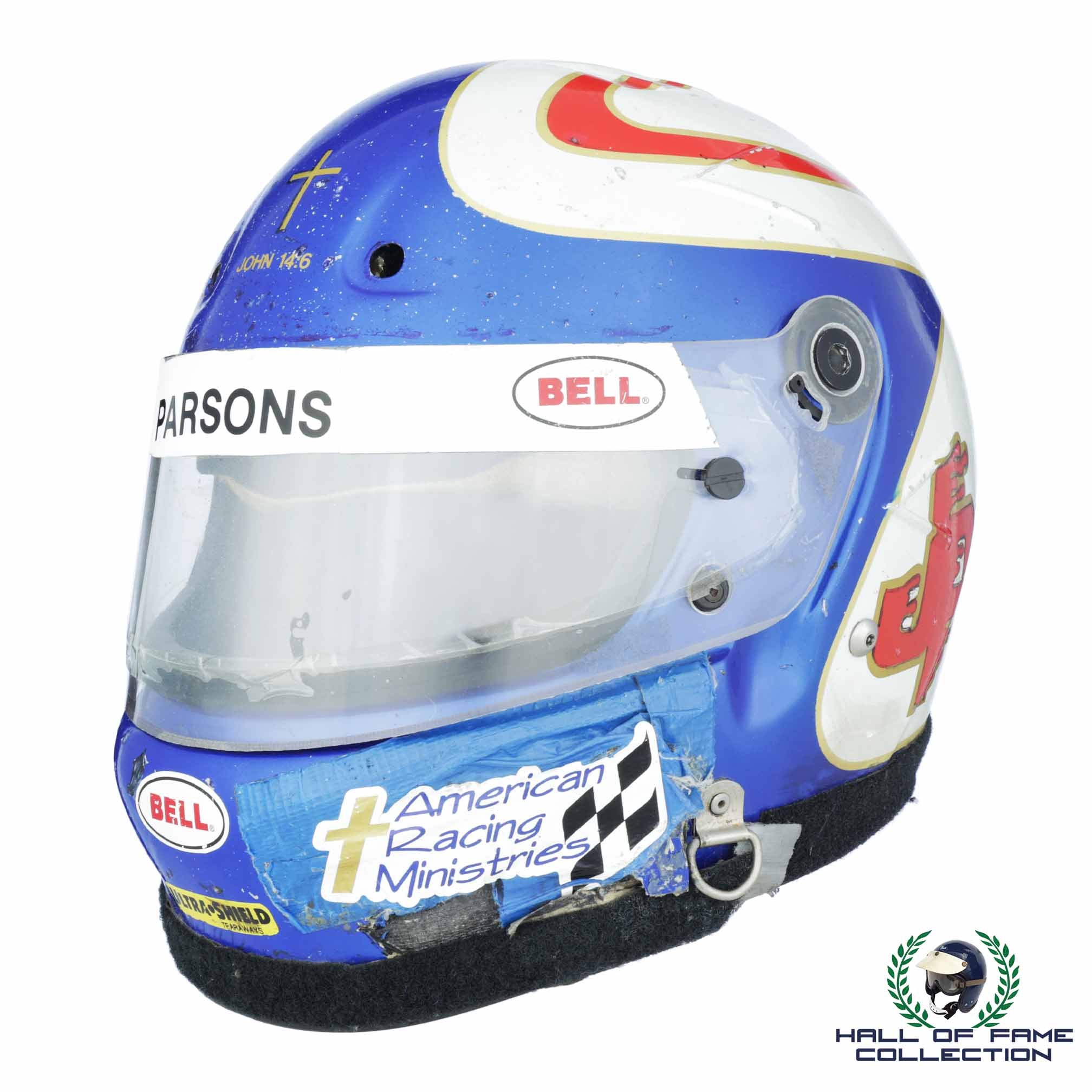 1995/96 Johnny Parsons Signed Race Used IndyCar and Midget Racing Helmet