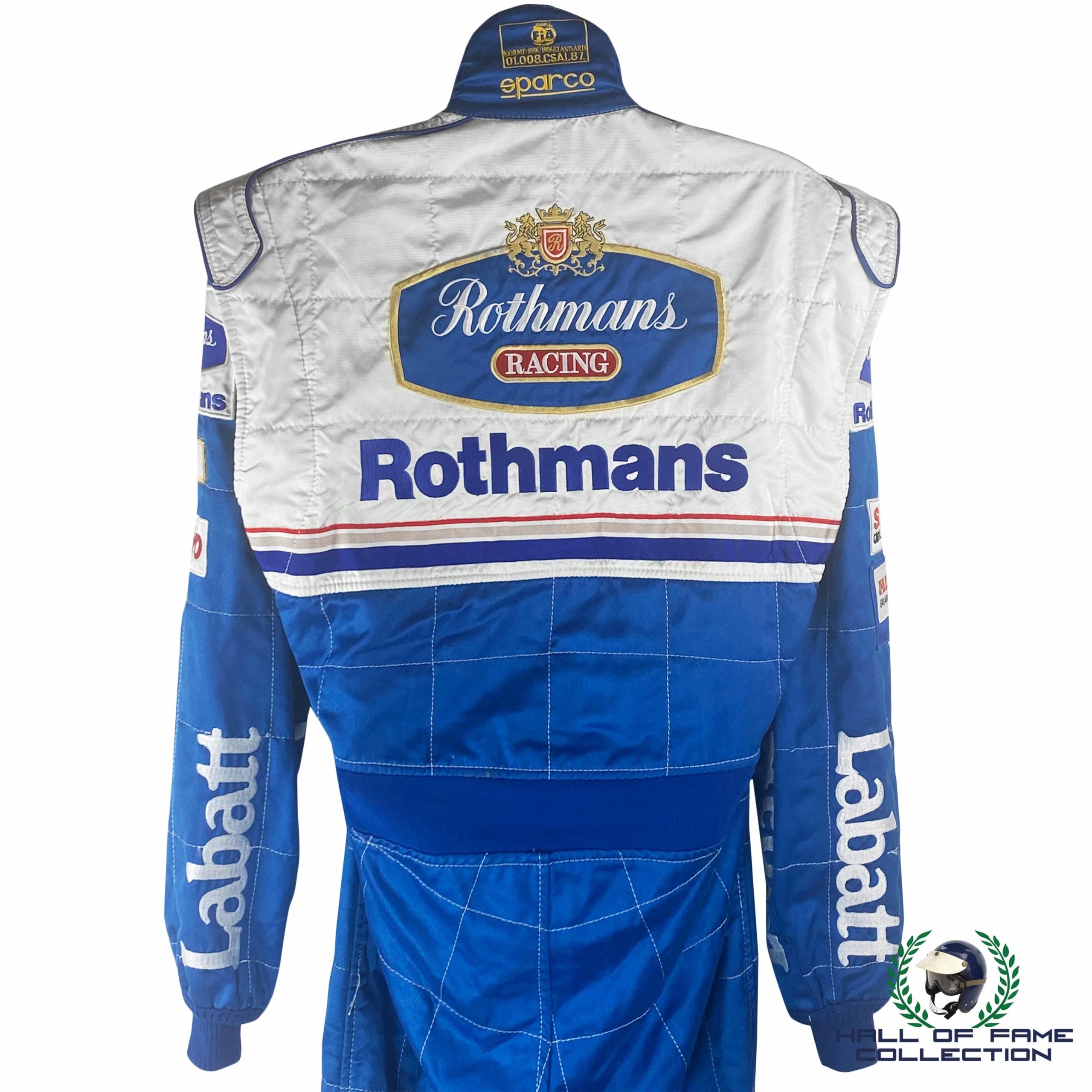 1996 Jacques Villeneuve Race Used Rothmans Williams Renault F1 Suit