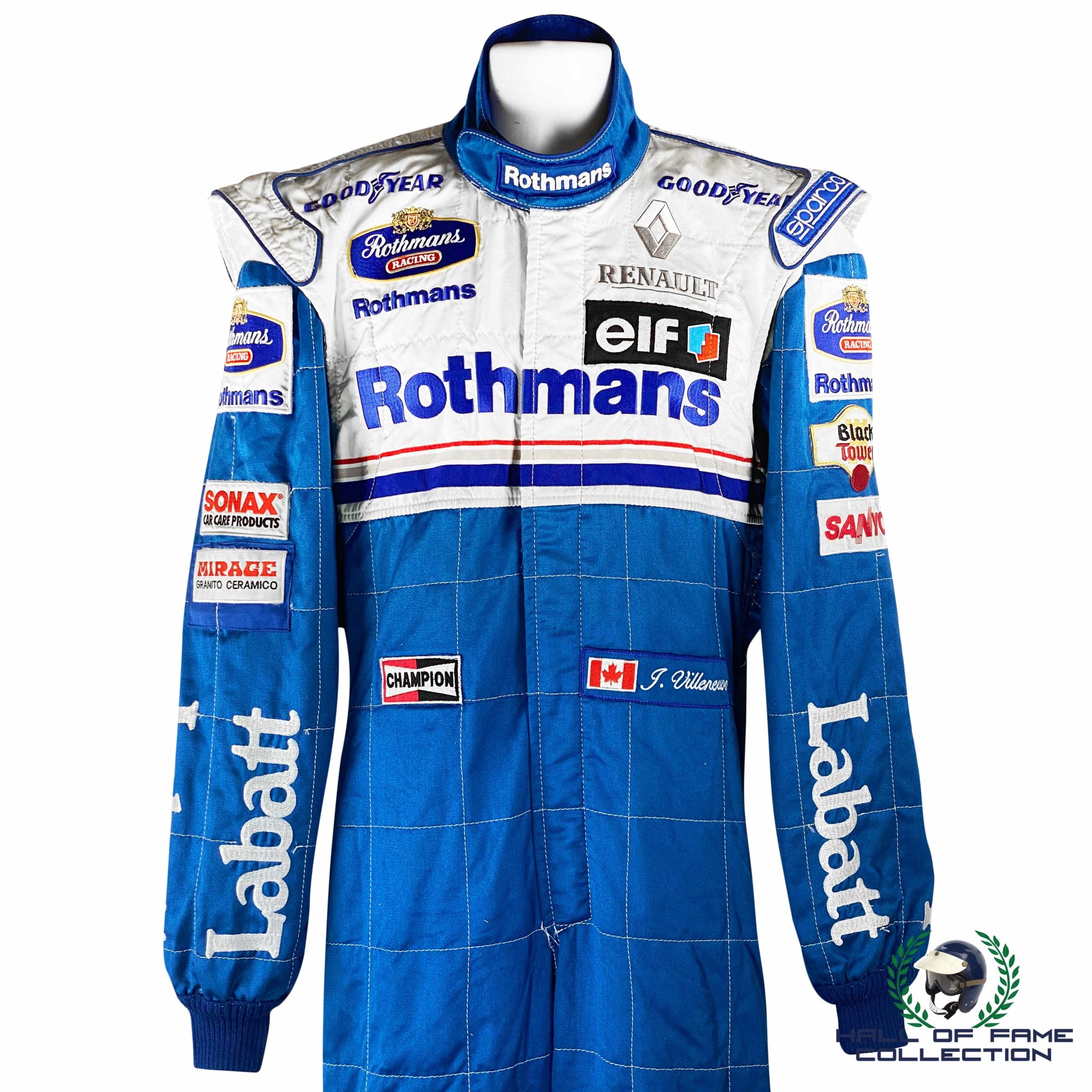 1996 Jacques Villeneuve Race Used Rothmans Williams Renault F1 Suit