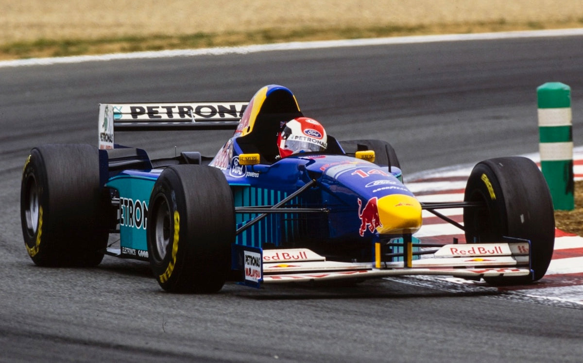 1996 Johnny Herbert Signed Race Used Red Bull Sauber Ford F1 Helmet