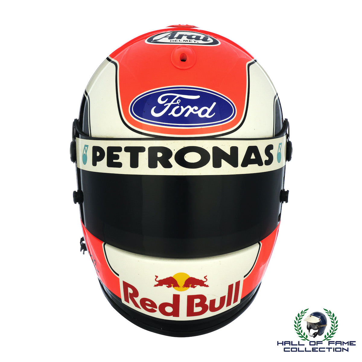 1996 Johnny Herbert Signed Race Used Red Bull Sauber Ford F1 Helmet