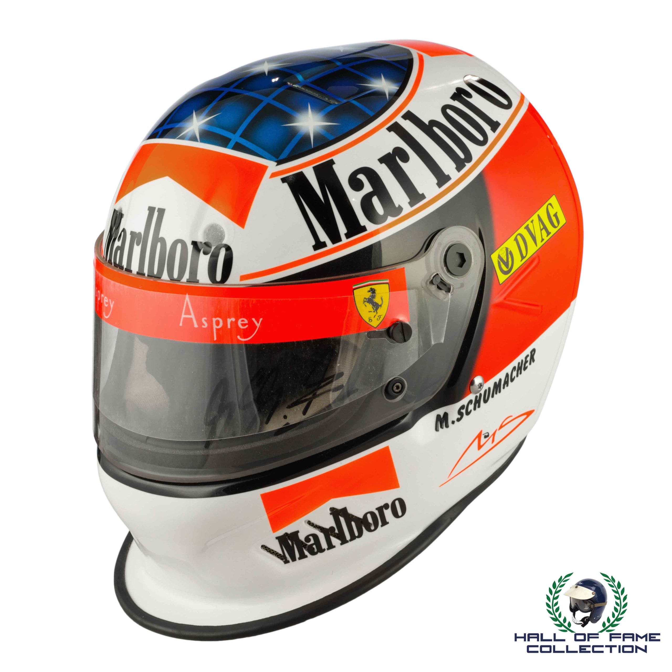 1996 Michael Schumacher Signed Replica Bell Feuling Italian GP Ferrari F1 Helmet