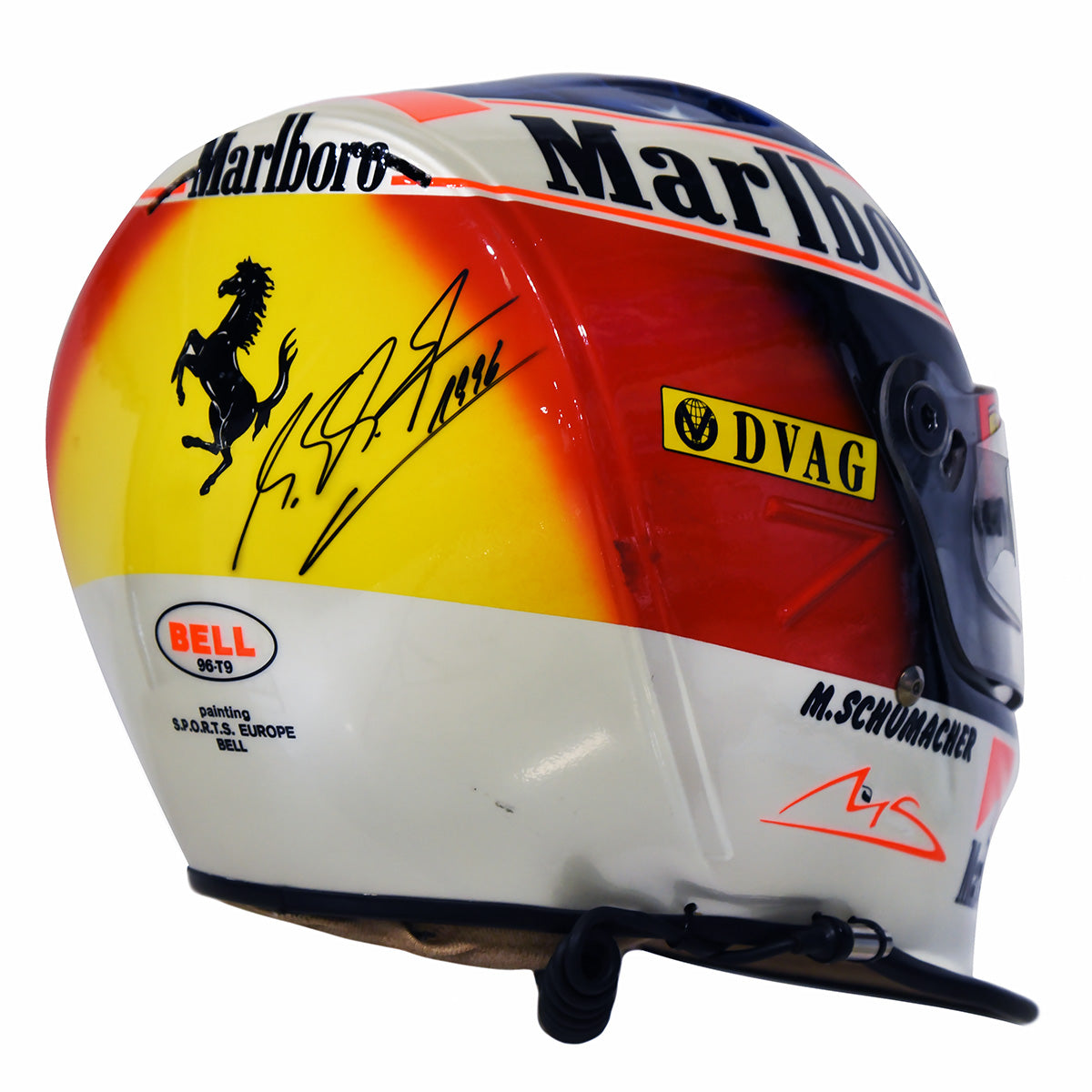 1996 Michael Schumacher Signed Test Used Ferrari Bell Feuling F1 Helmet