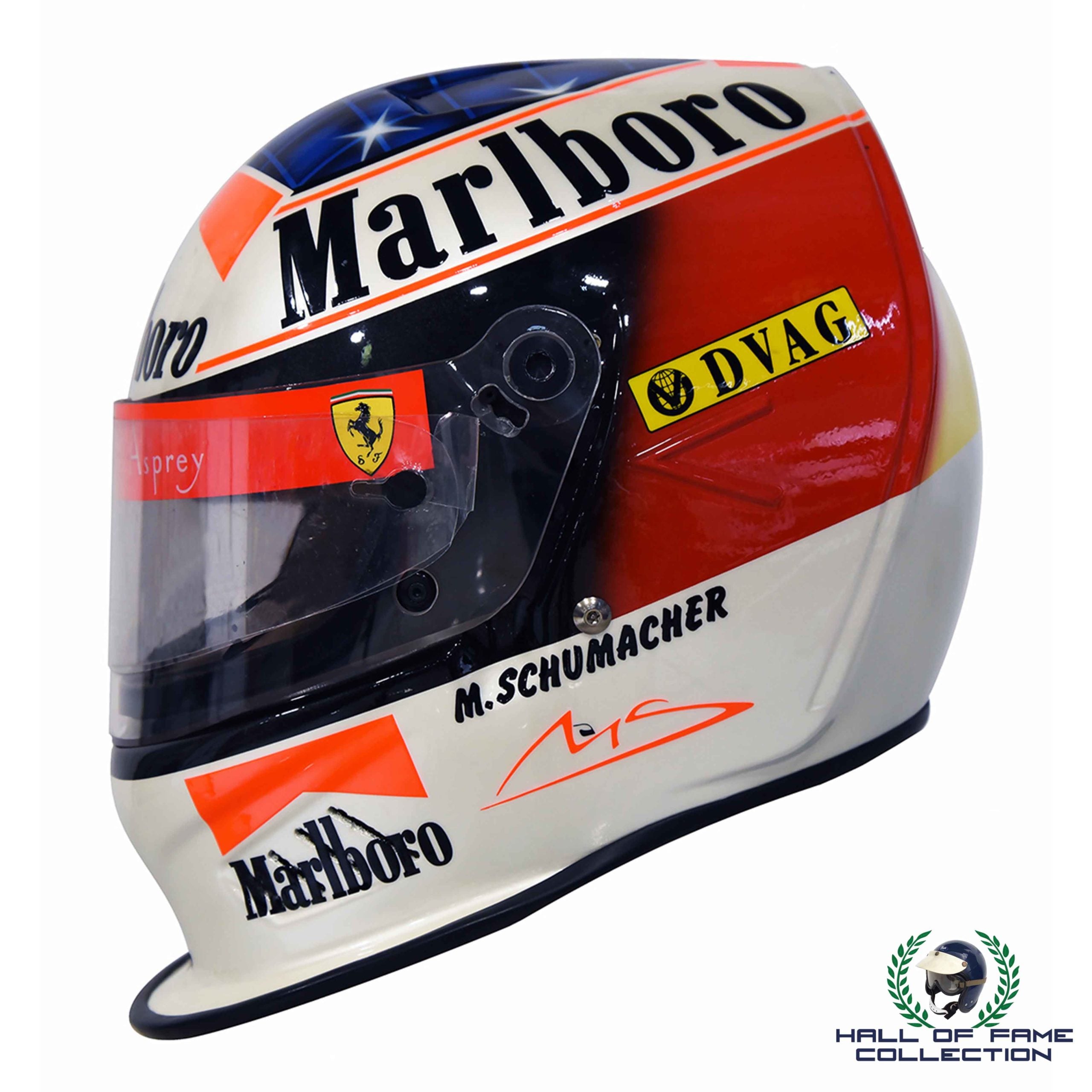 1996 Michael Schumacher Signed Test Used Ferrari Bell Feuling F1 Helme