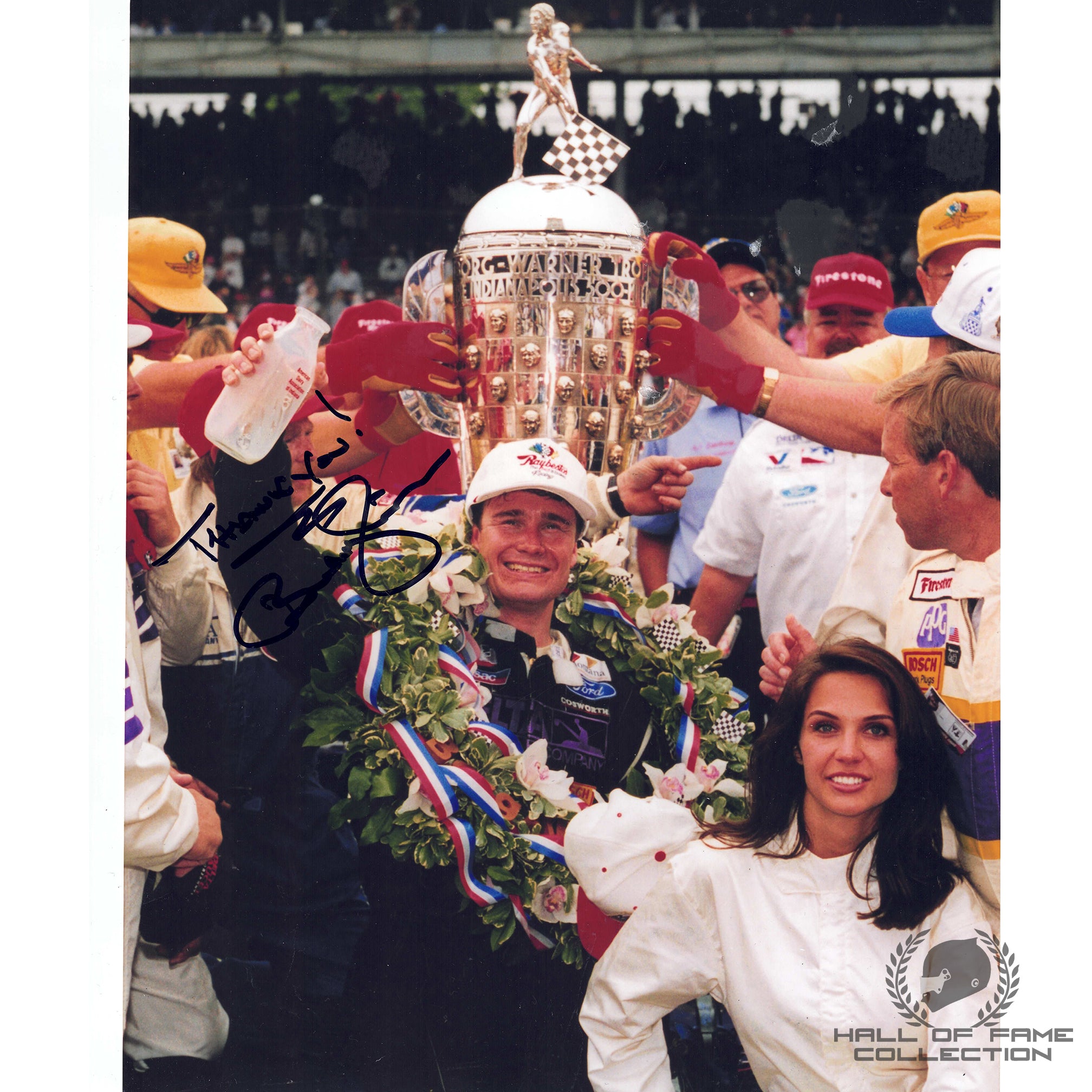 1996 Buddy Lazier Signed Indy 500 Win 8x10 Photo