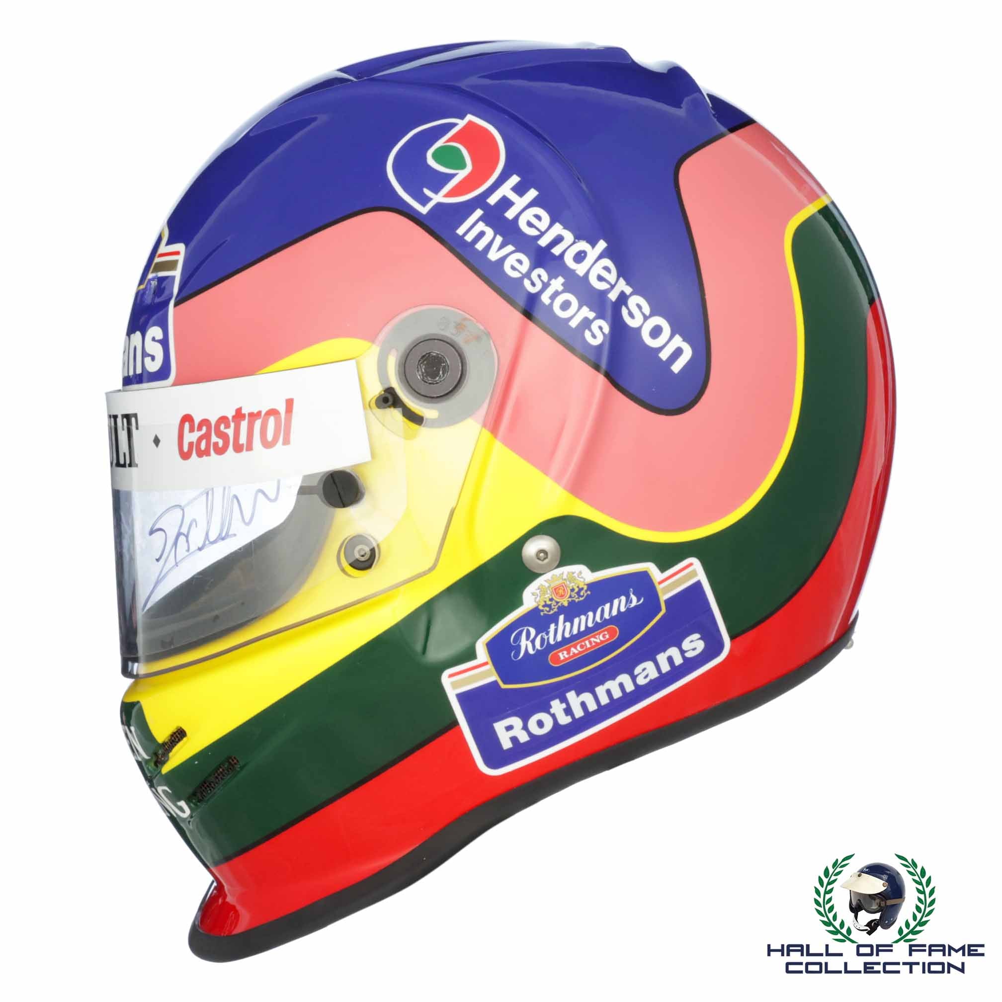 1997 Jacques Villeneuve Signed Bell Dominator Rothmans Williams Replica F1 Helmet