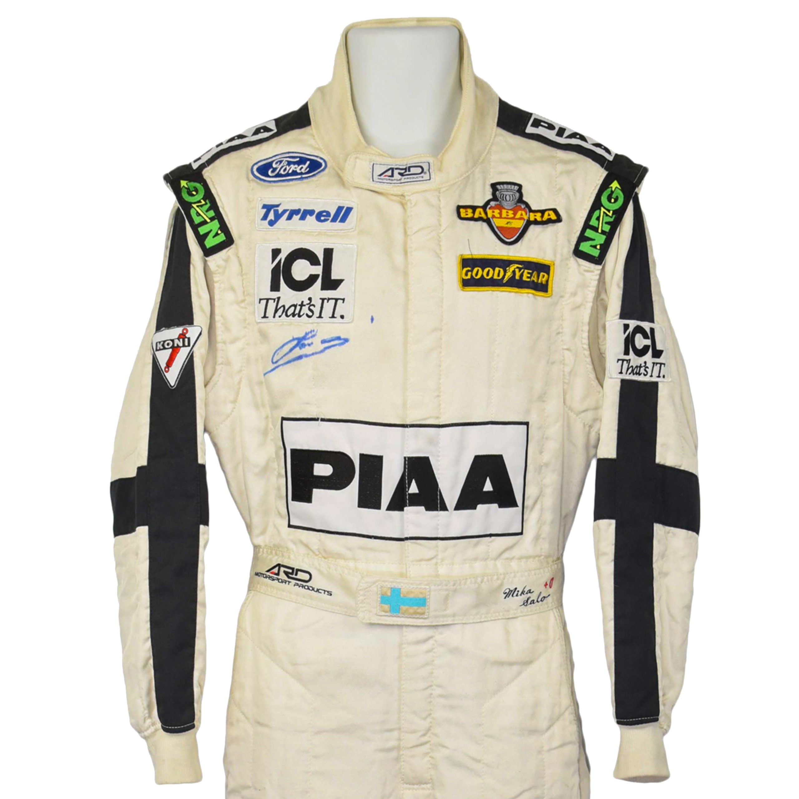 1997 Mika Salo Signed Race Used Tyrrell Formula 1 Suit