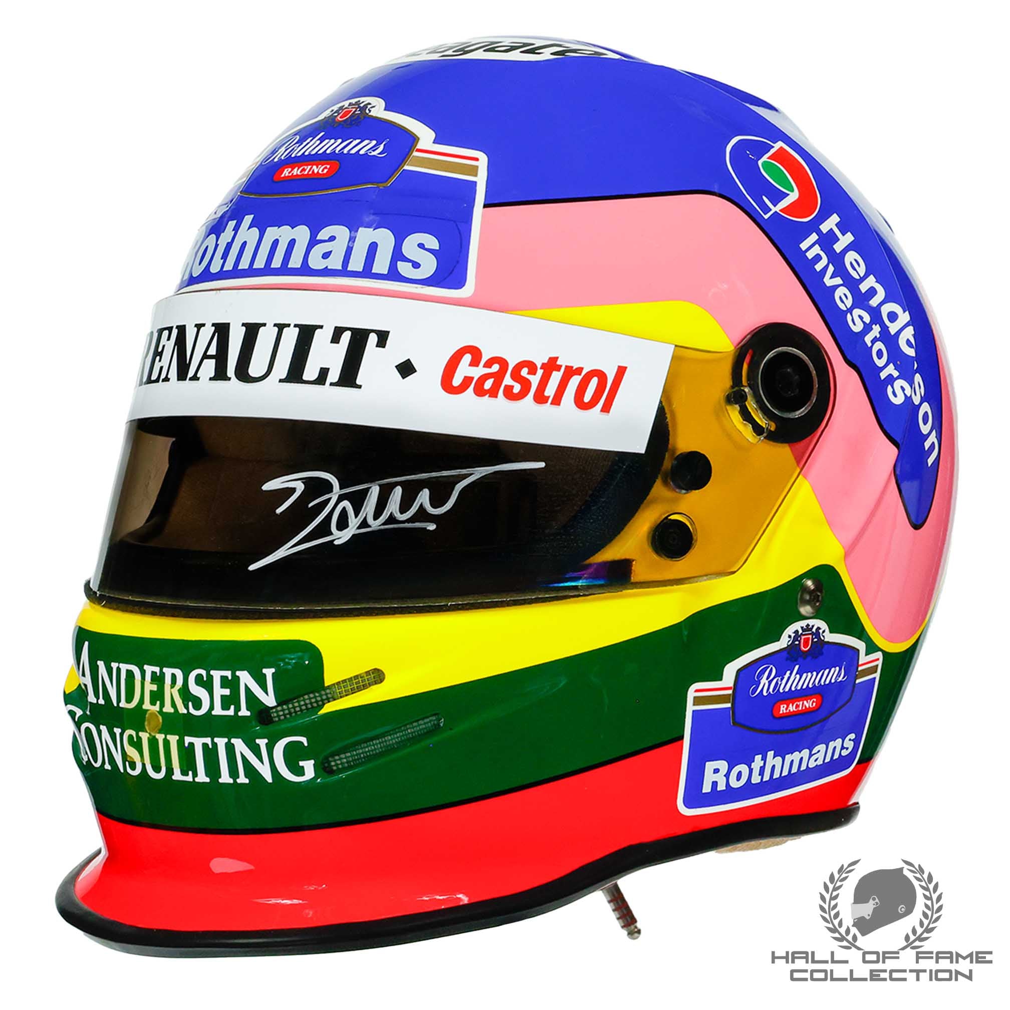 1997 Jacques Villeneuve World Championship Season Japanese GP Race Used Williams F1 Helmet