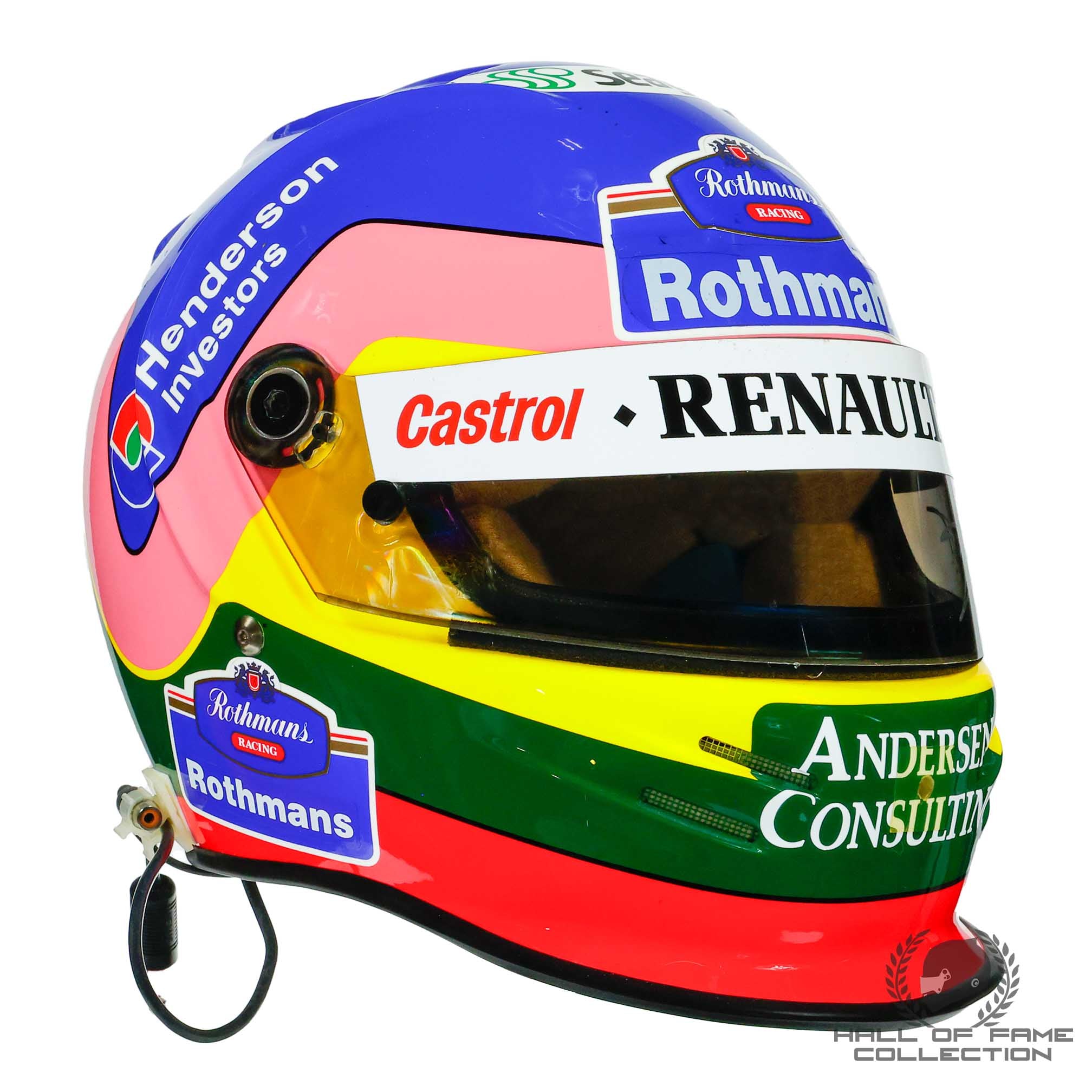 1997 Jacques Villeneuve World Championship Season Japanese GP Race Used Williams F1 Helmet