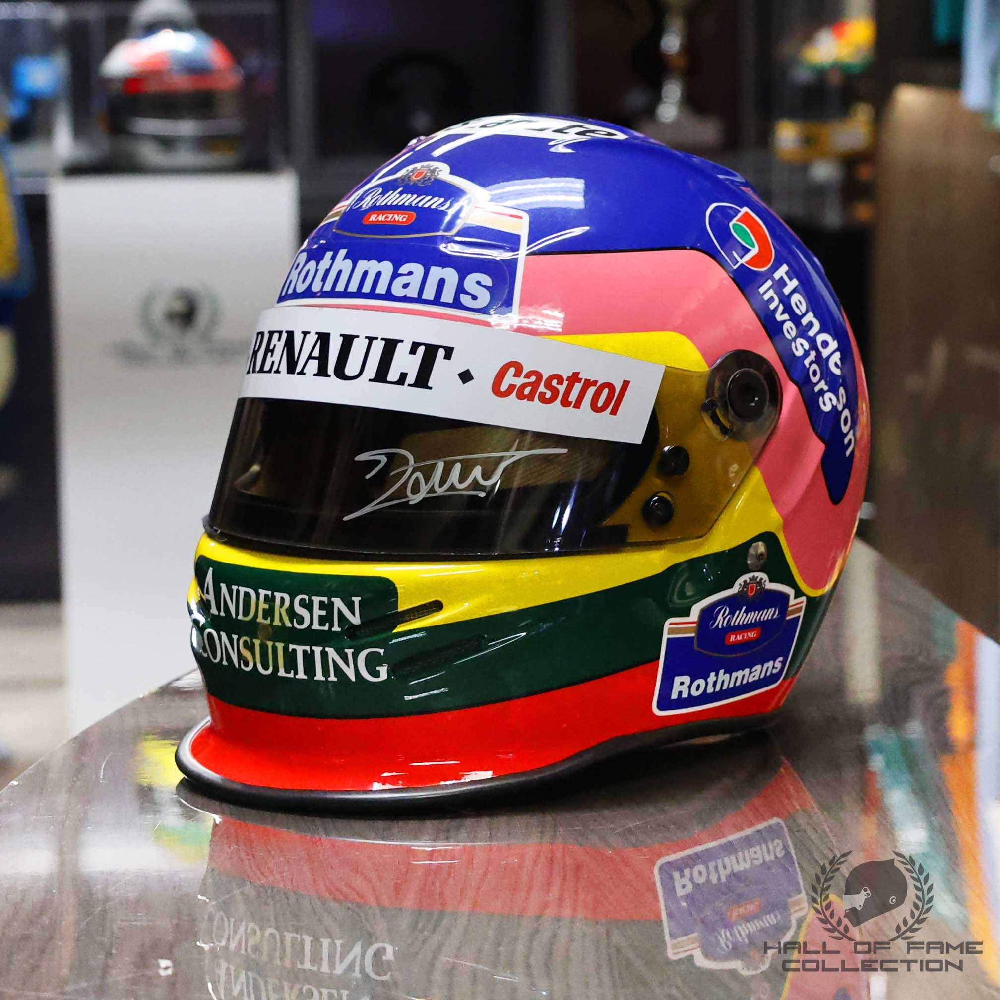 1997 Jacques Villeneuve World Championship Season Japanese GP Race Used Williams F1 Helmet