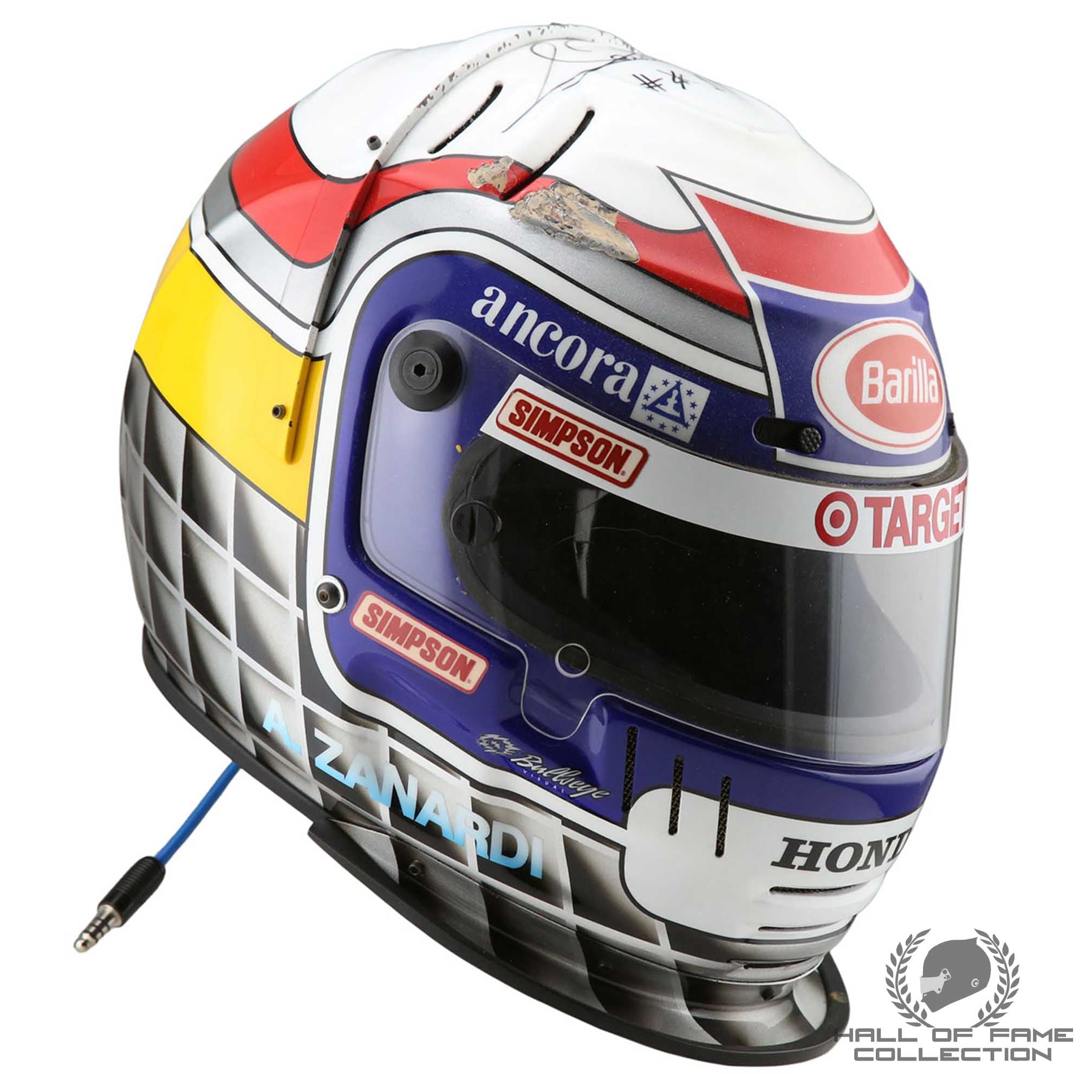 1997 Alex Zanardi Signed Championship Season Used IndyCar Helmet