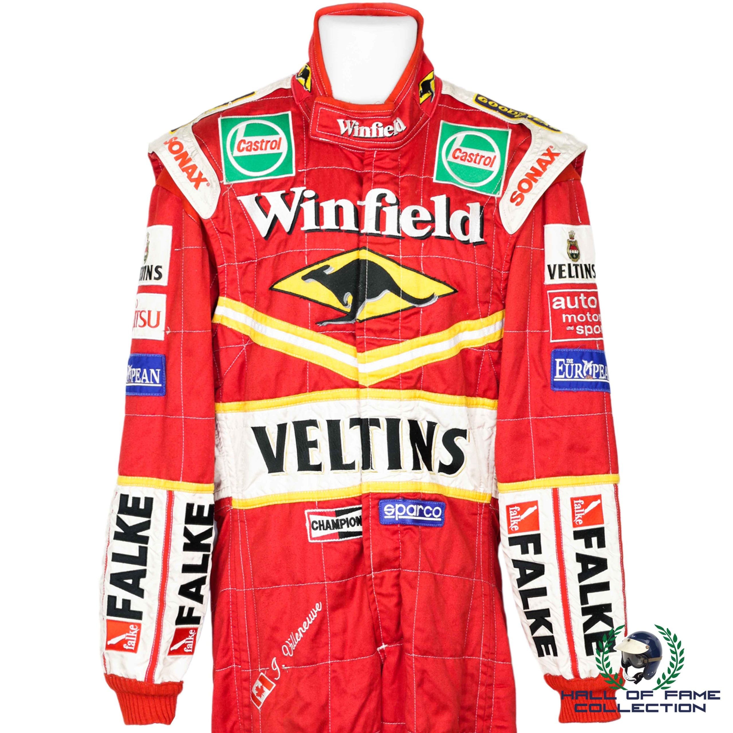 1998 Jacques Villeneuve San Marino, Spanish & Monaco Race Used Williams F1 Suit