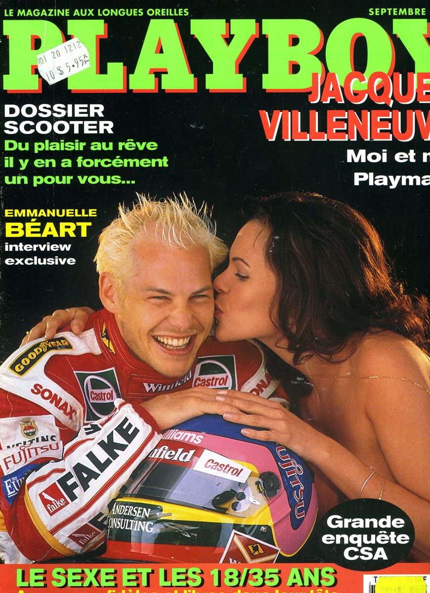 1998 Jacques Villeneuve Original Worn + Playboy Cover Bell Dominator Williams F1 Helmet