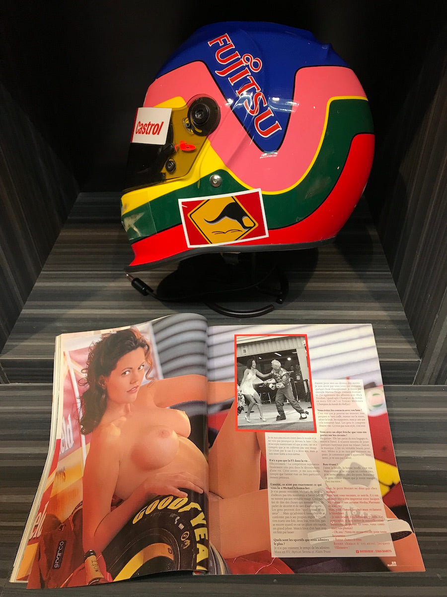 1998 Jacques Villeneuve Original Worn + Playboy Cover Bell Dominator Williams F1 Helmet