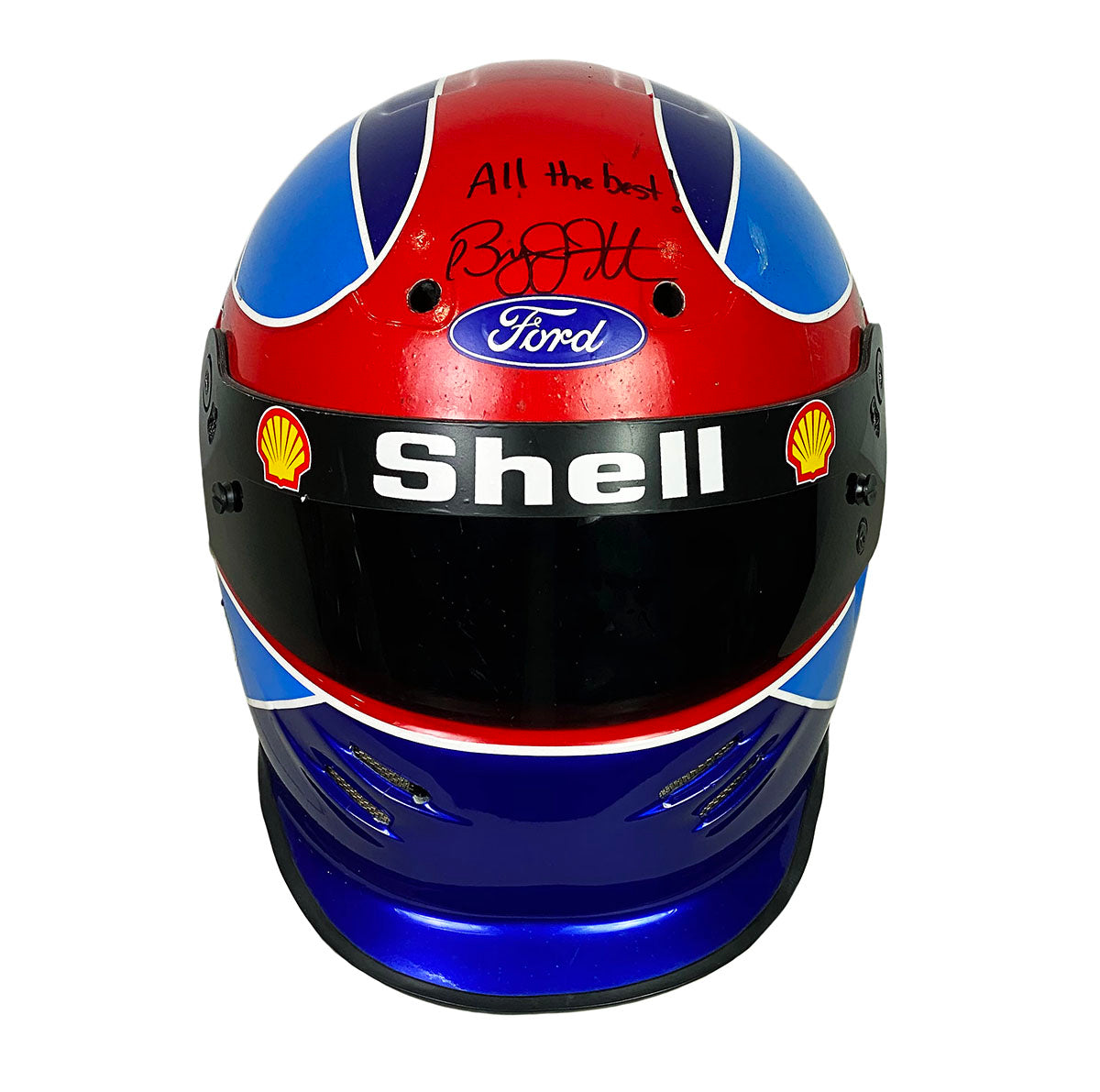 1999 Bryan Herta Signed Race Used Team Rahal Bell Fuelling II CART IndyCar Helmet