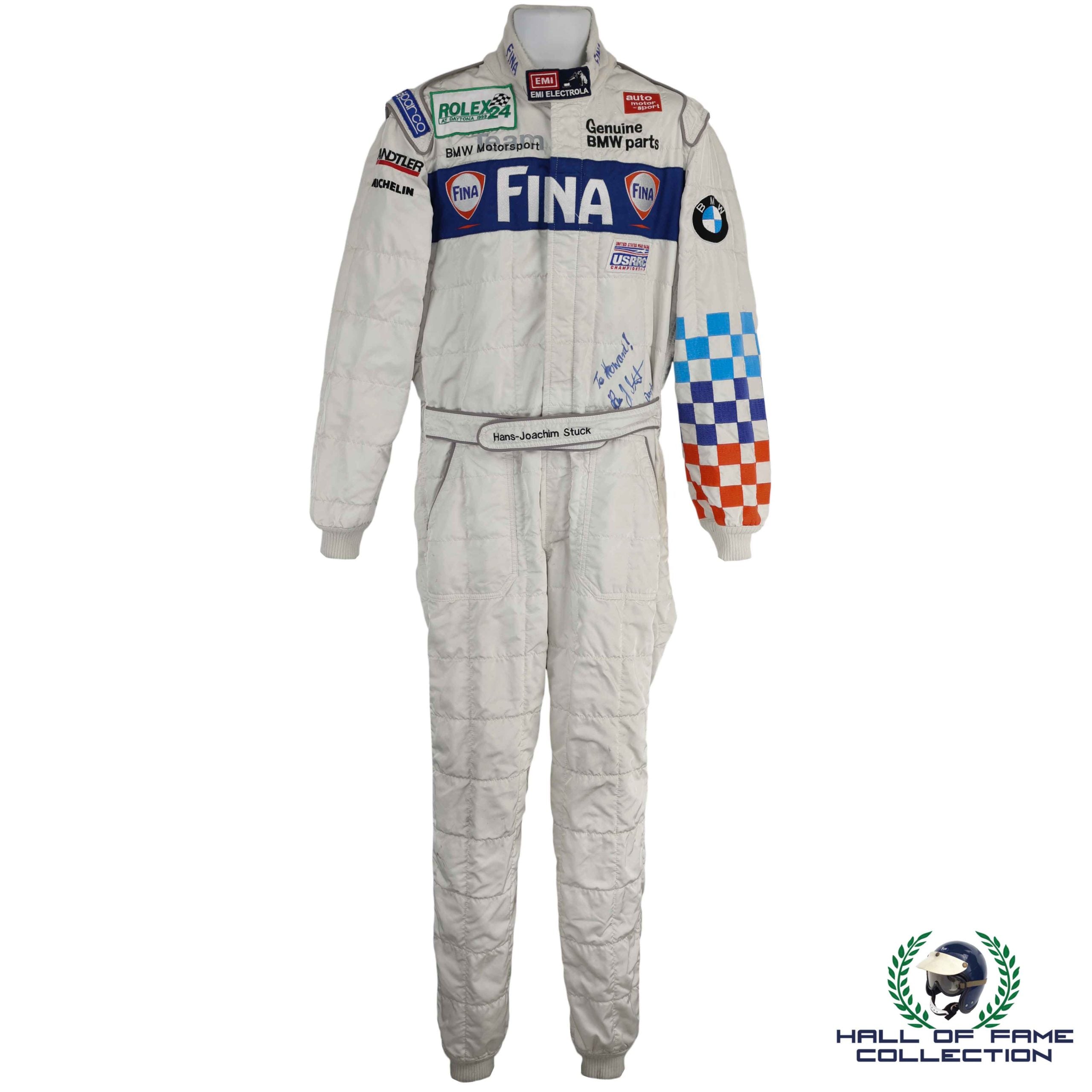 1998 Hans Joachim Stuck Signed Race Used BMW Le Mans 24h Suit