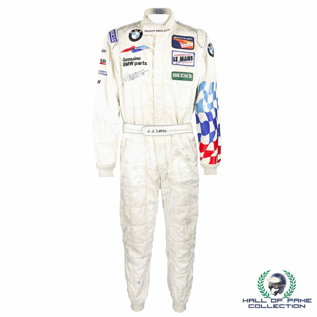 1999 JJ Lehto Signed Race Used BMW Sebring 12 Hours Suit