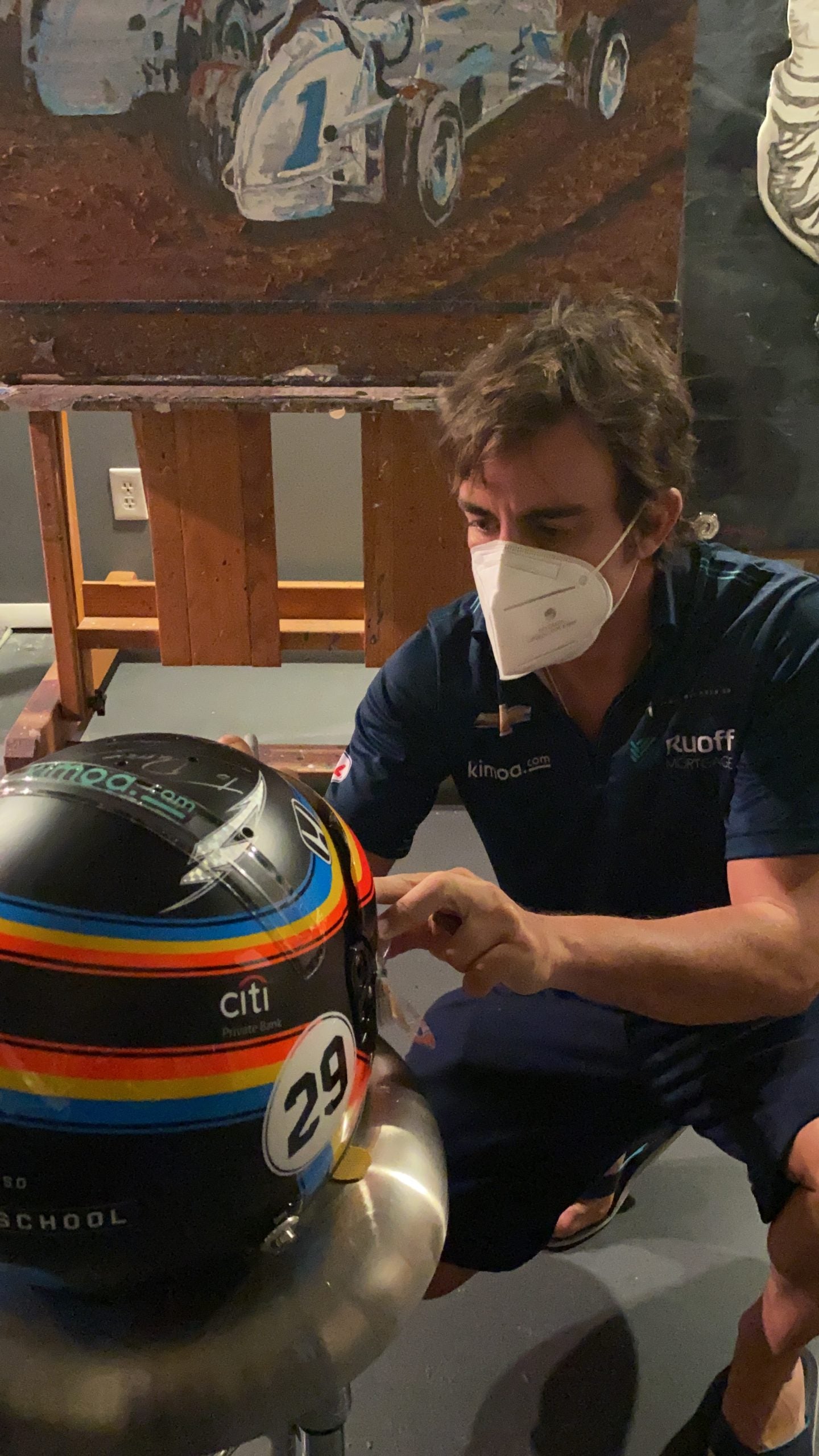 2017 Fernando Alonso Signed Limited Edition Bell Series Indy 500 Replica Helmet